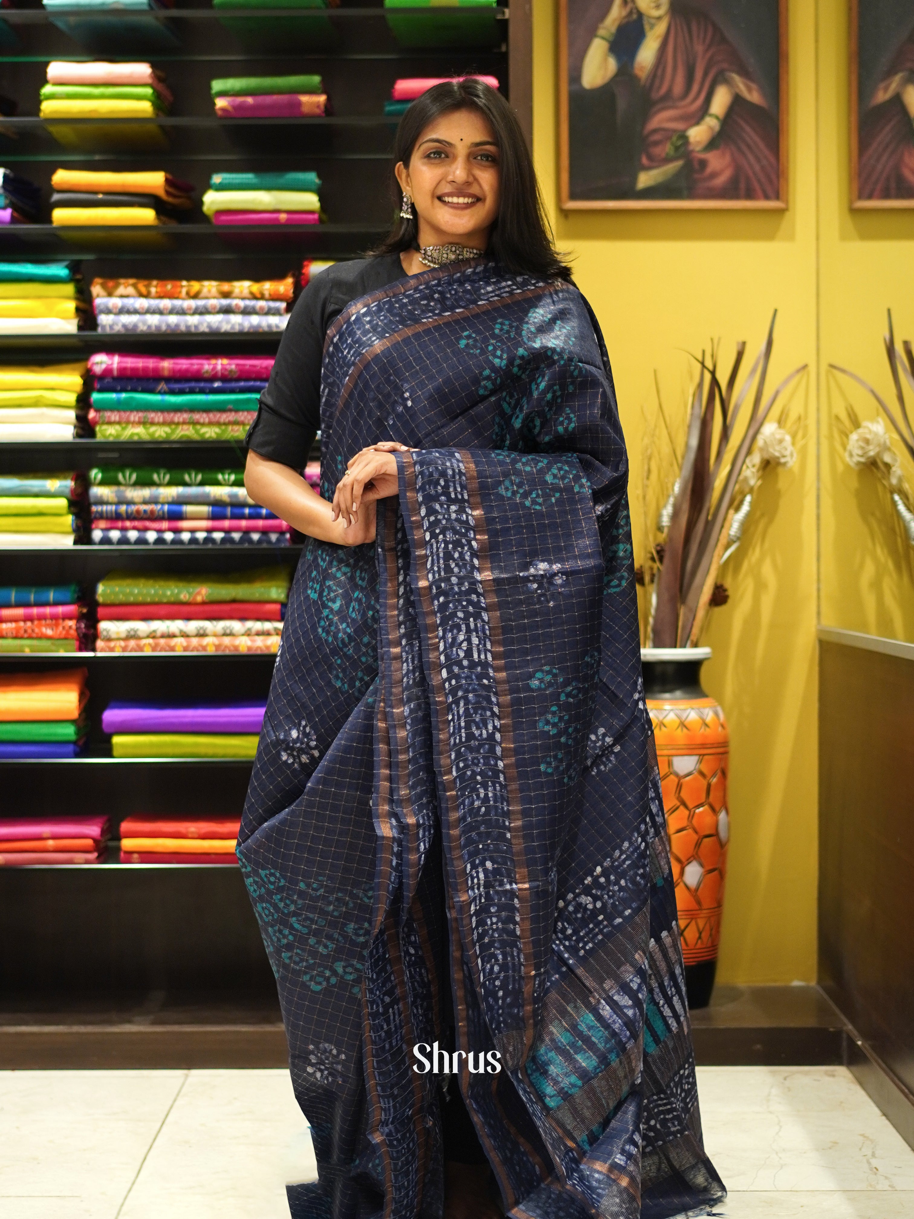 Blue - Bhatik Saree - Shop on ShrusEternity.com