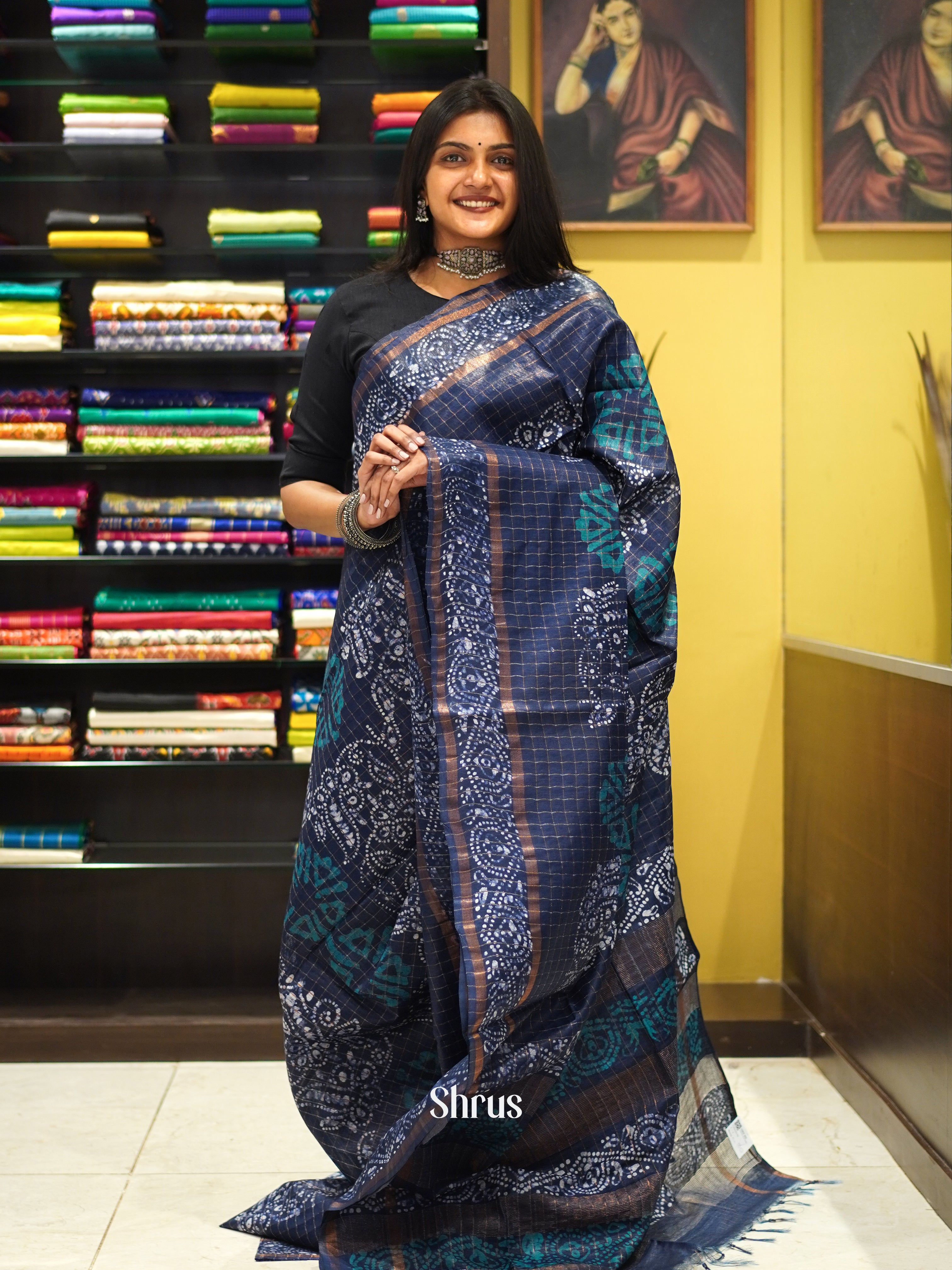 Blue - Bhatik Saree - Shop on ShrusEternity.com