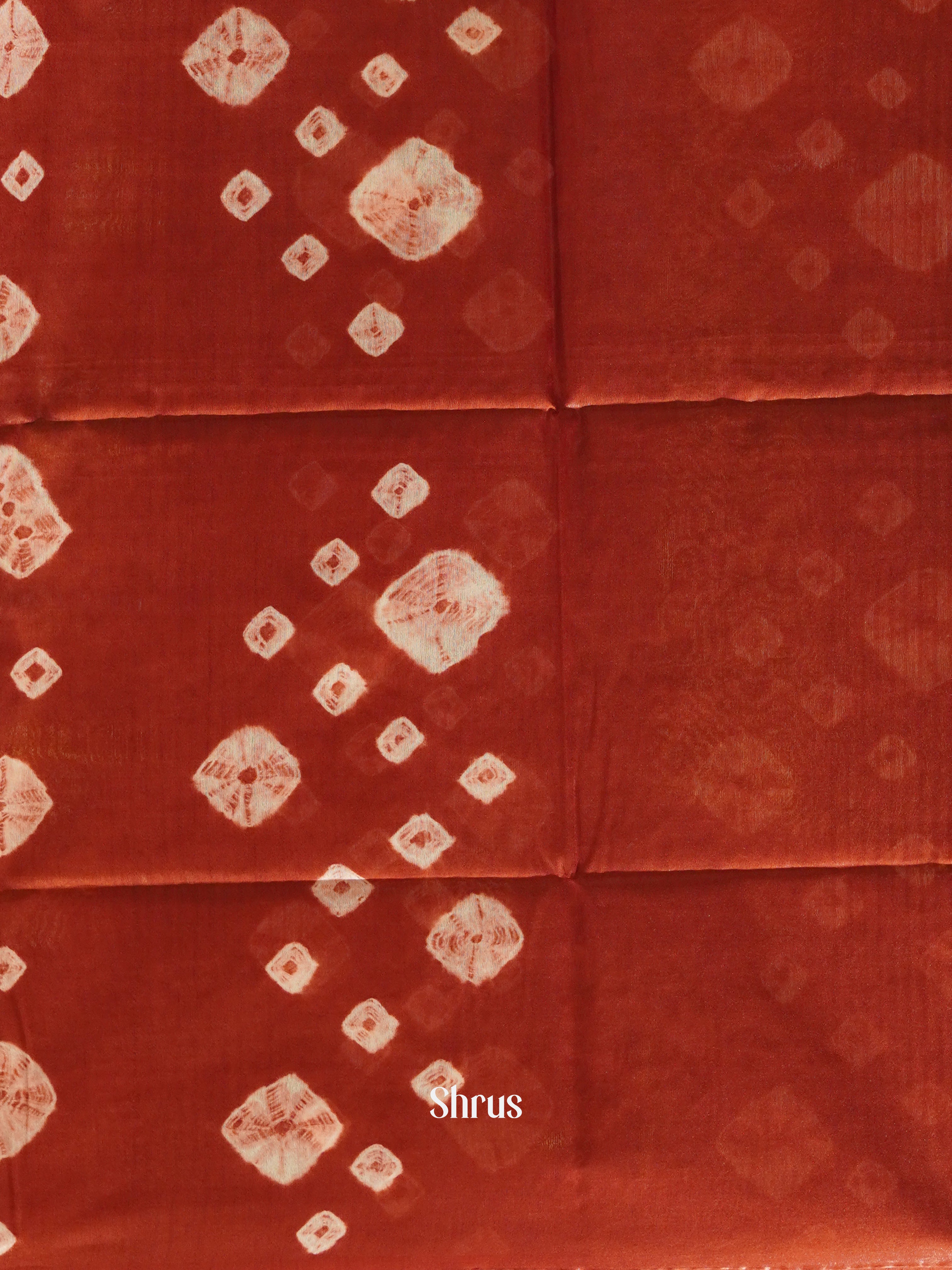 Brown & Red - Shibori Saree - Shop on ShrusEternity.com