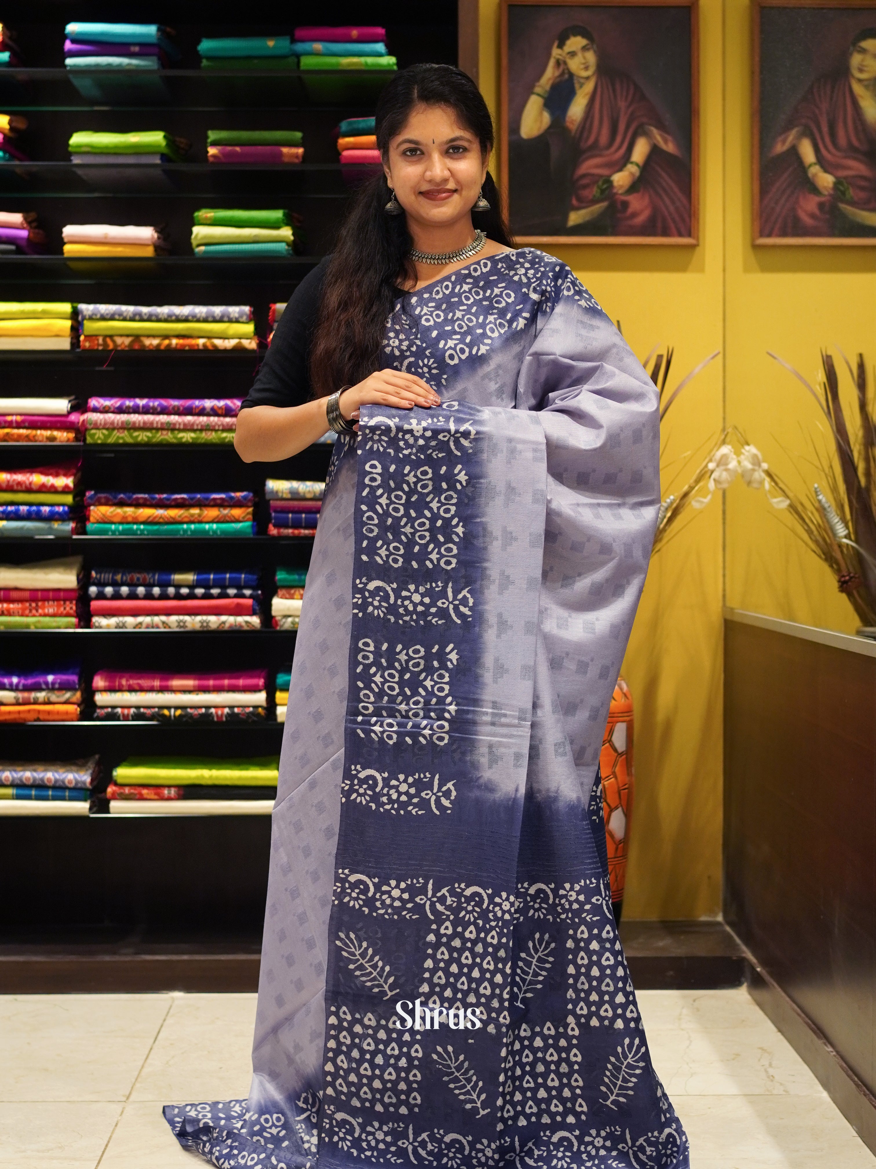 Lavender - Semi Tussar Saree - Shop on ShrusEternity.com