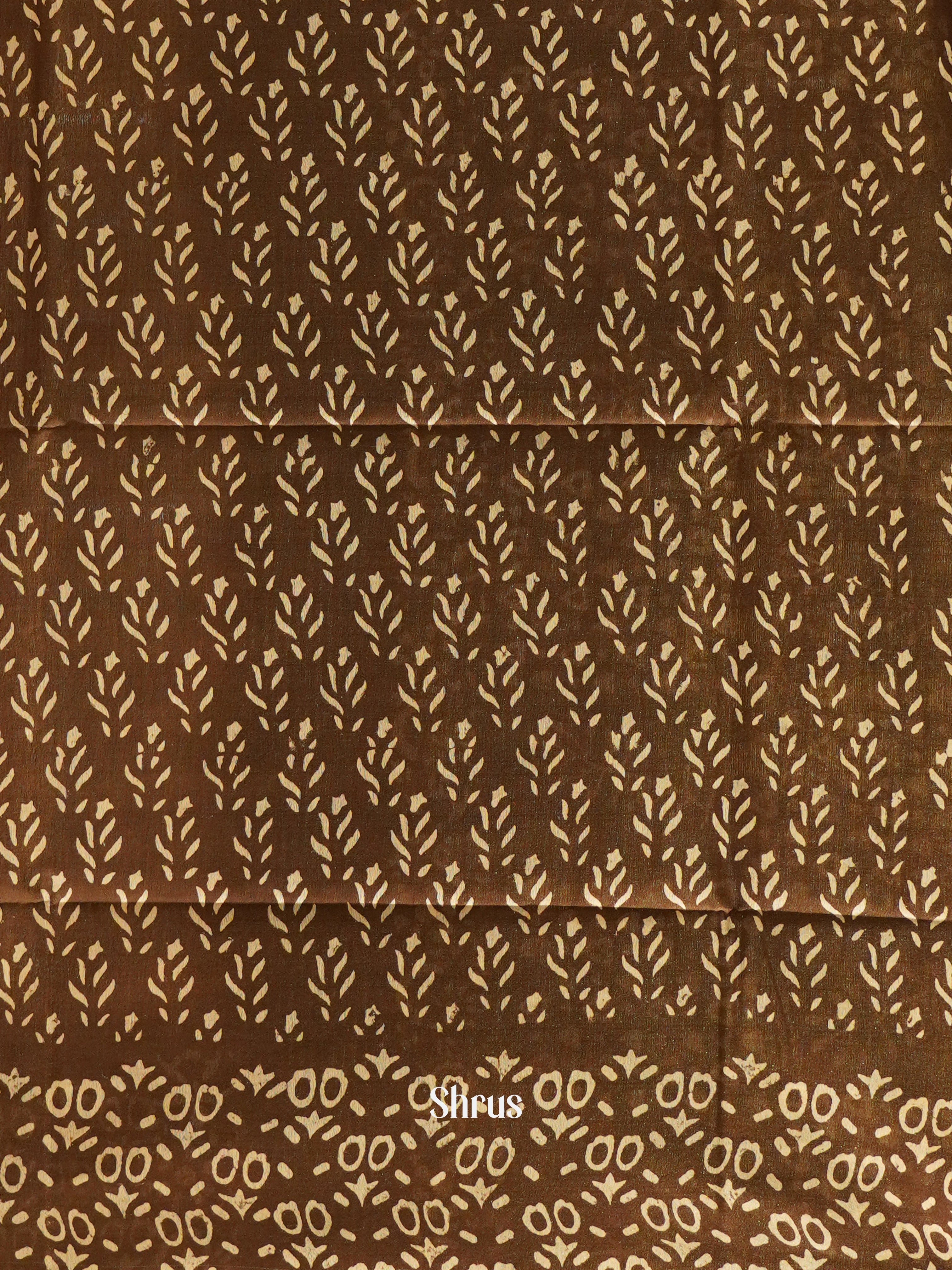 Dull Brown & Brown - Semi Tussar Saree - Shop on ShrusEternity.com