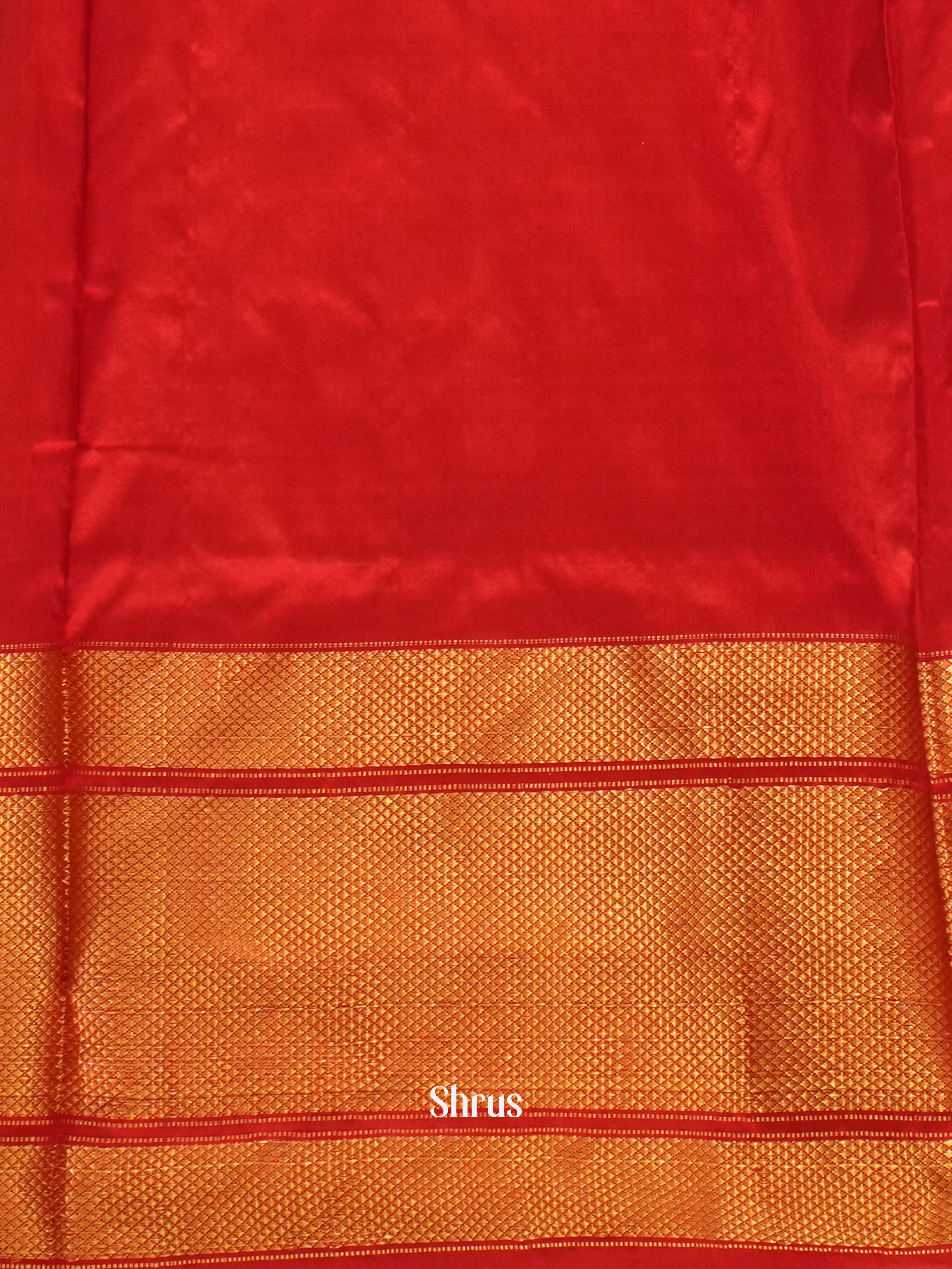 Red(Single Tone)- Ikkat Silk Saree - Shop on ShrusEternity.com