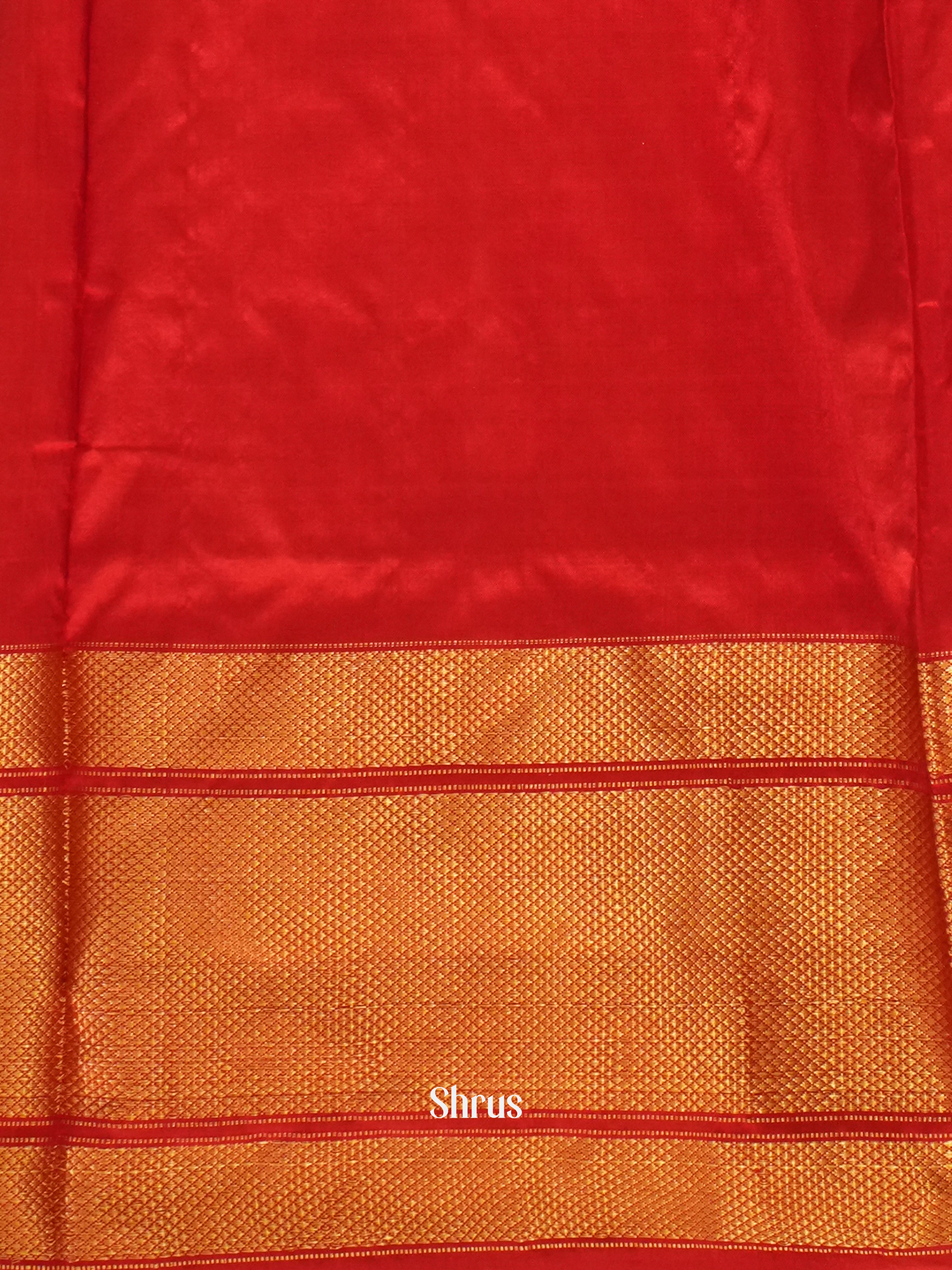 Red(Single Tone)- Ikkat Silk Saree