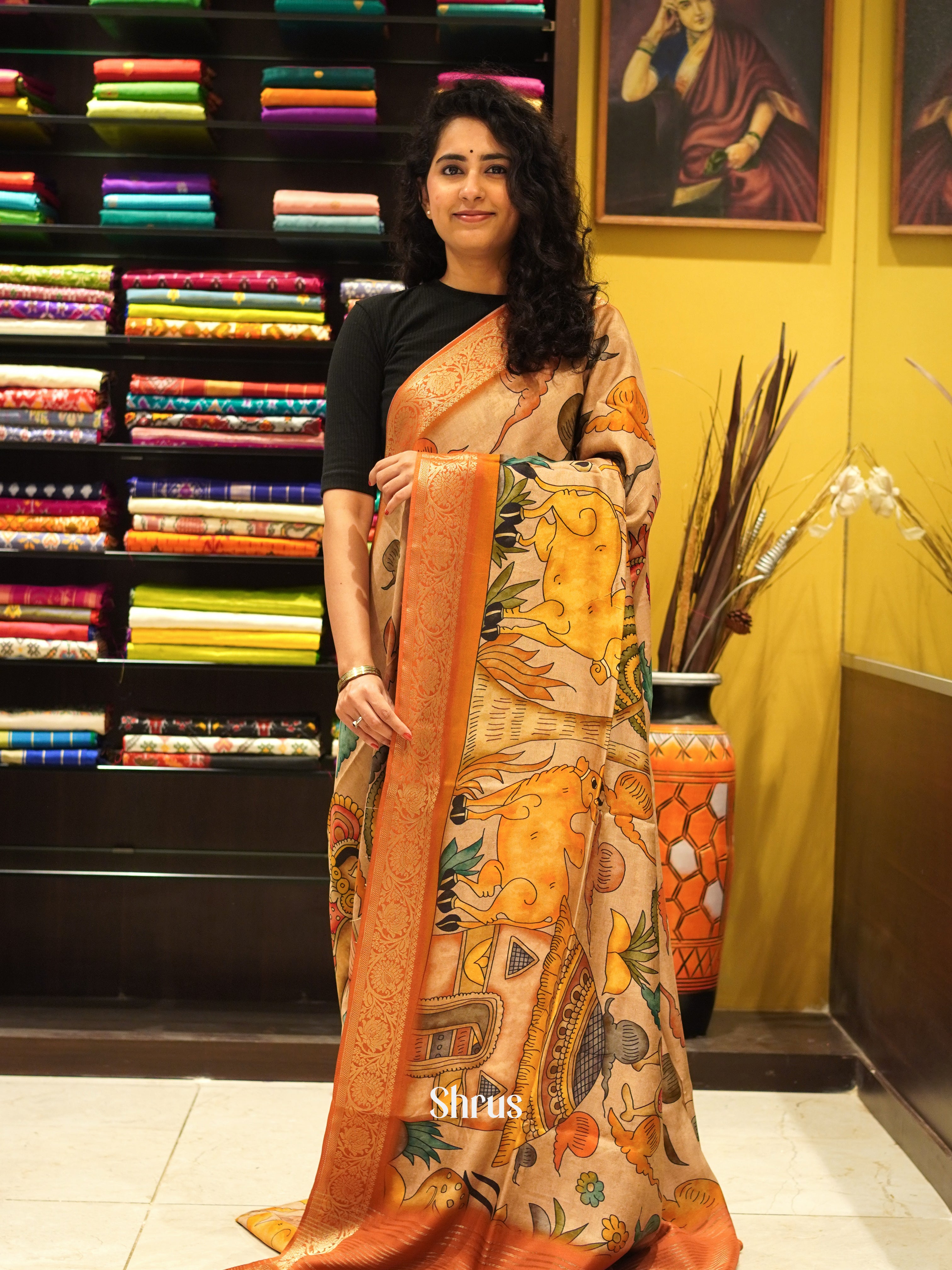 CES03417 - Semi Crepe Saree - Shop on ShrusEternity.com