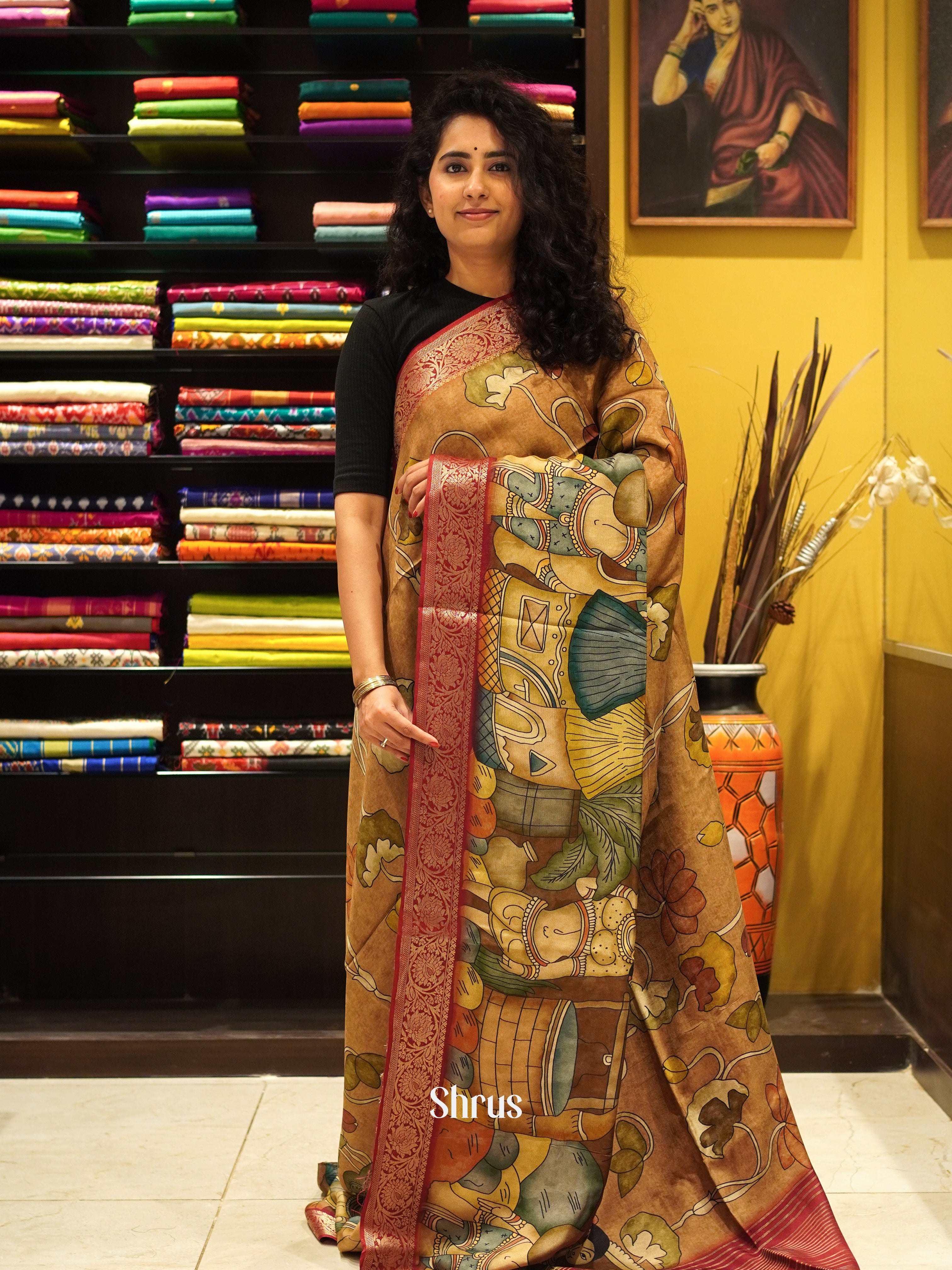 CES03419 - Semi Crepe Saree - Shop on ShrusEternity.com