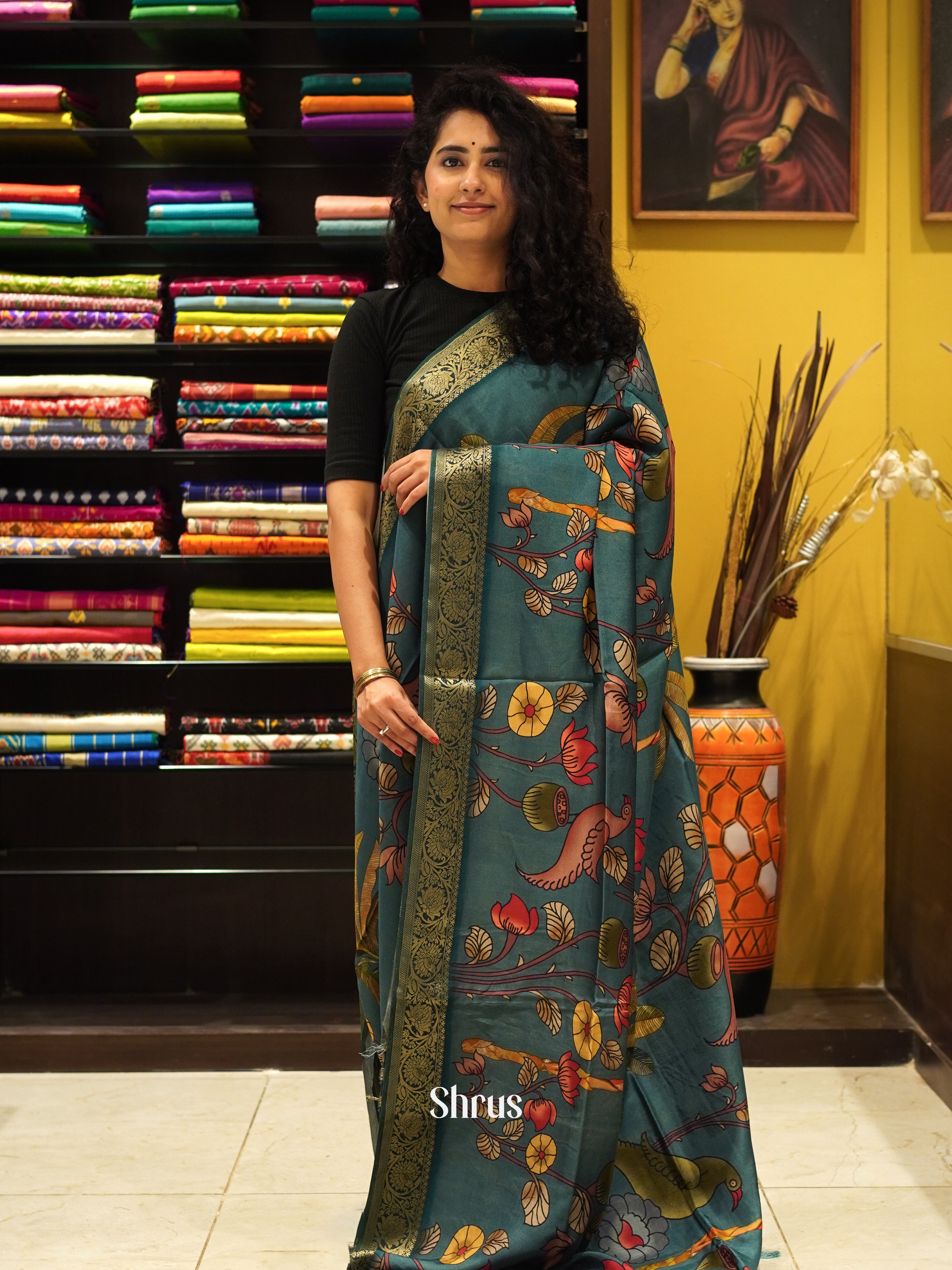 CES03420 - Semi Crepe Saree - Shop on ShrusEternity.com