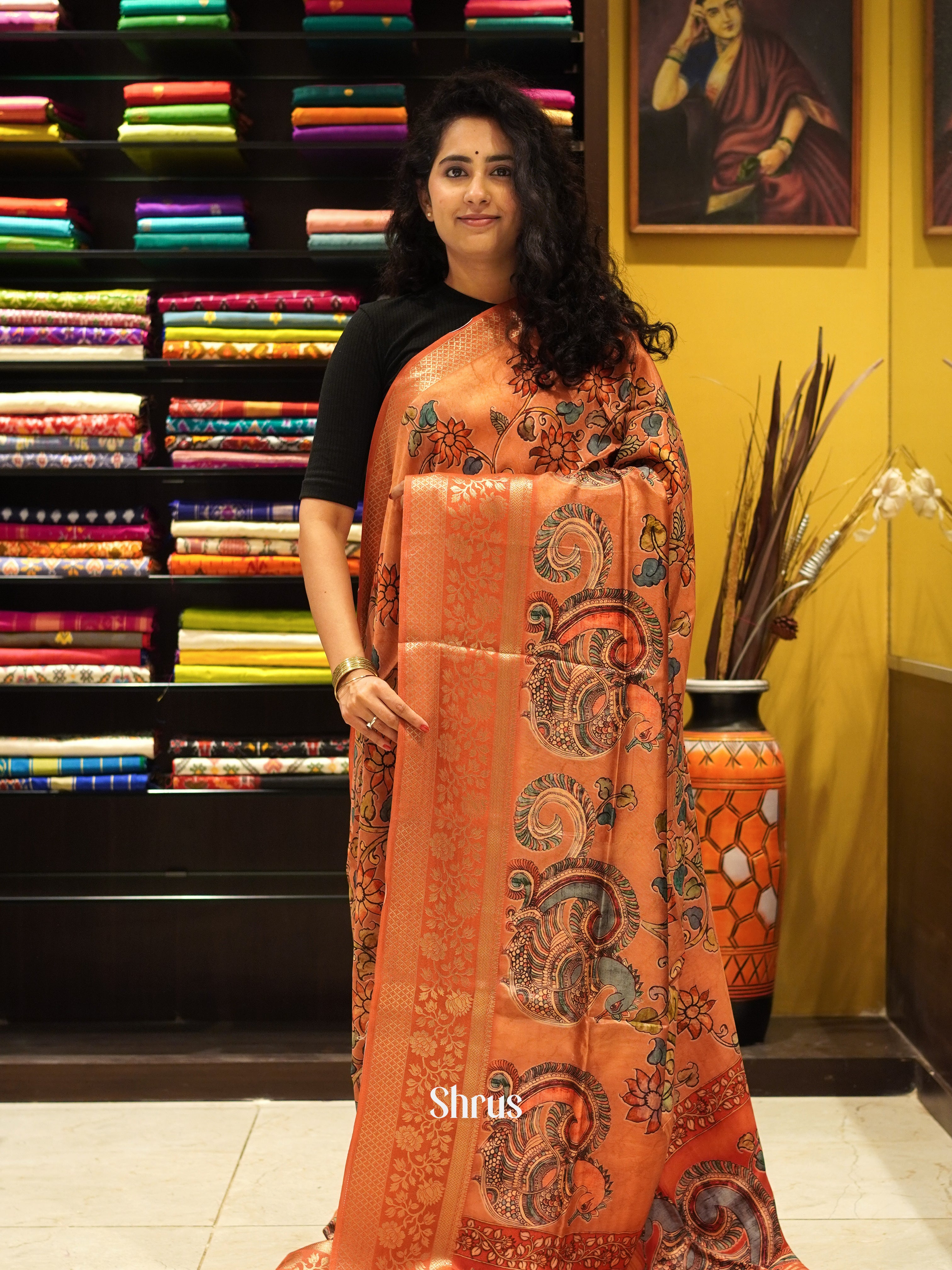 CES03424 - Semi Crepe Saree - Shop on ShrusEternity.com