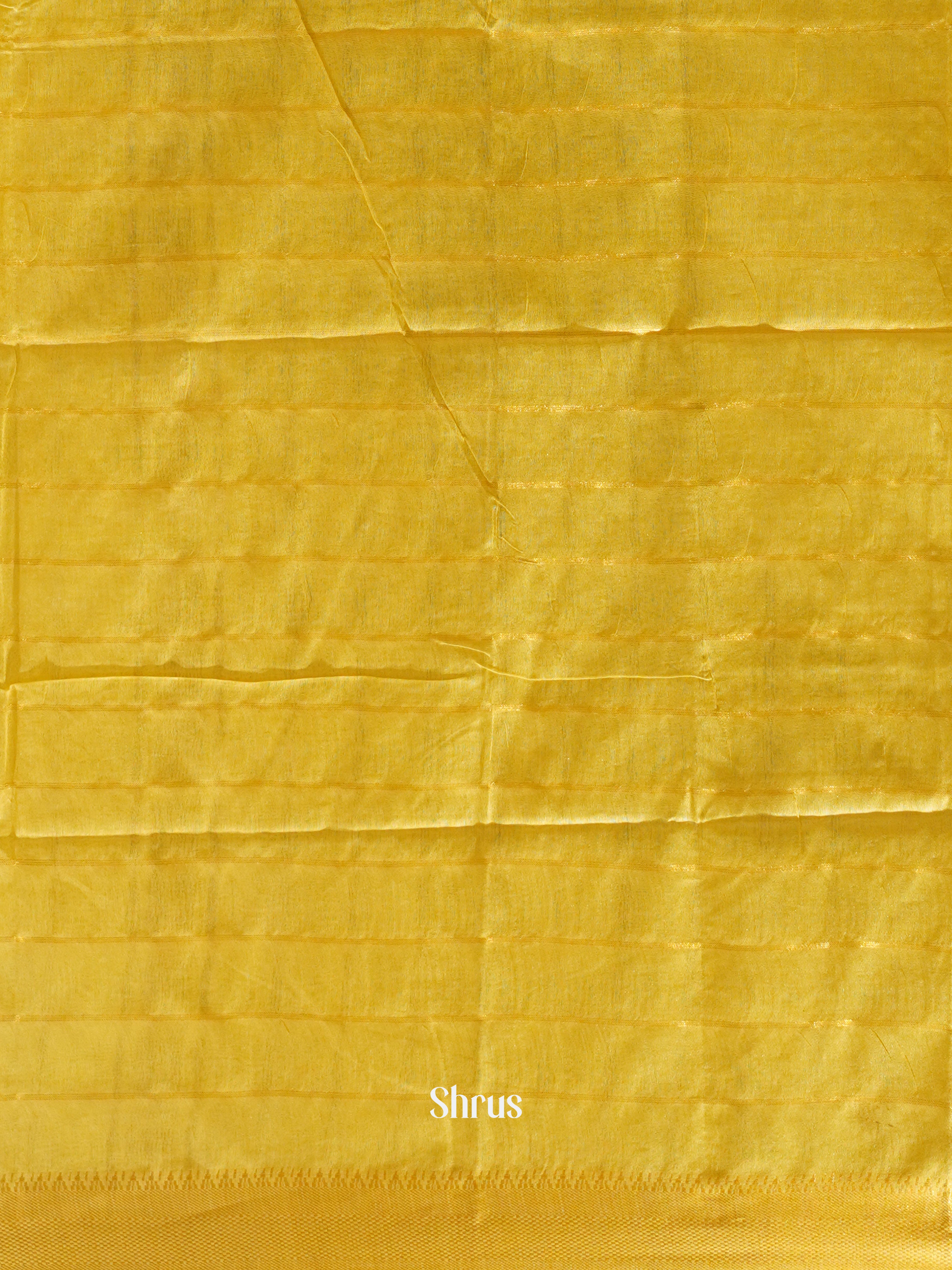 Yellow(Single Tone)- Semi Tussar Saree - Shop on ShrusEternity.com