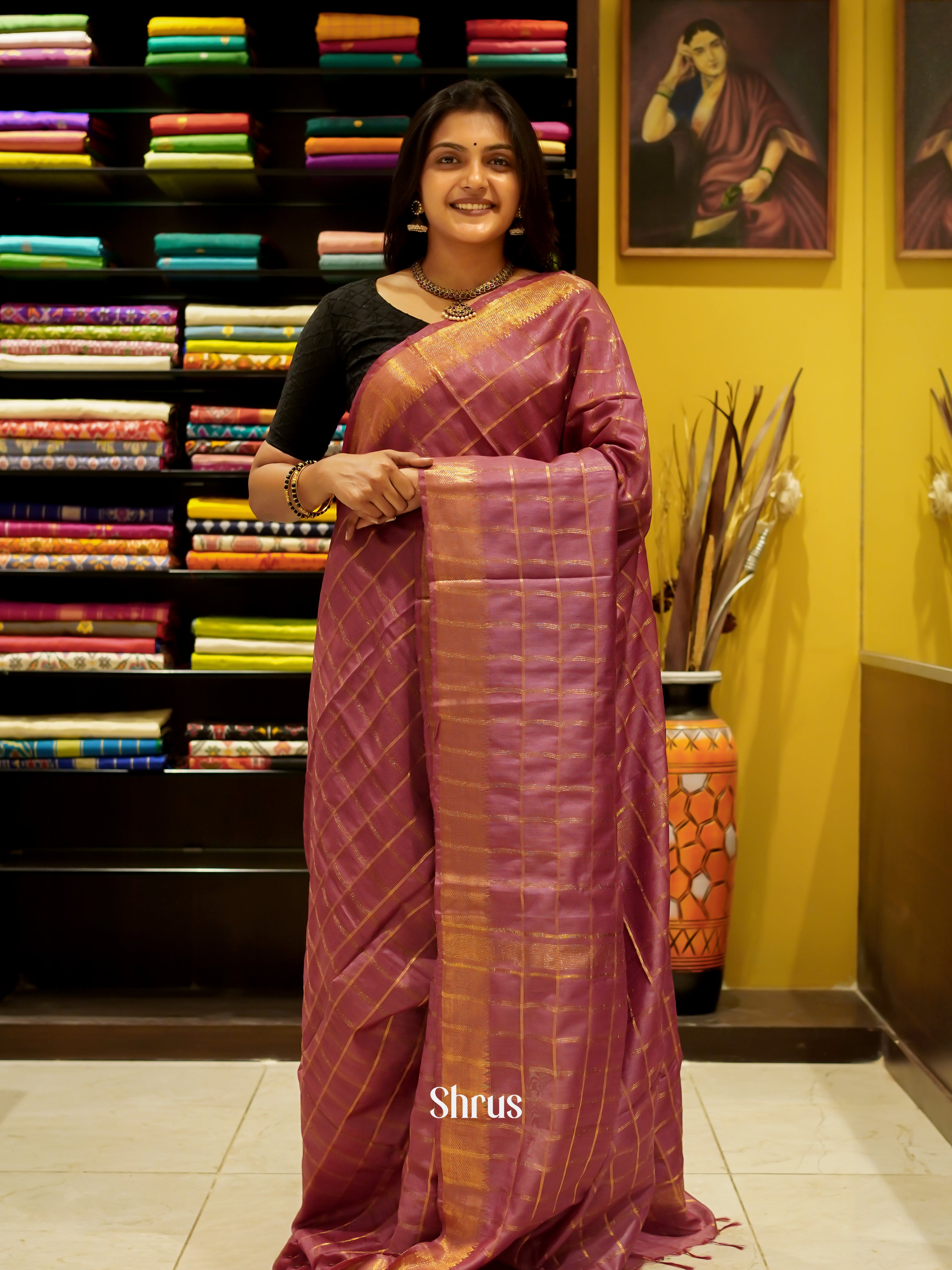 Arakku Maroon(Single Tone) - Semi Tussar Saree - Shop on ShrusEternity.com