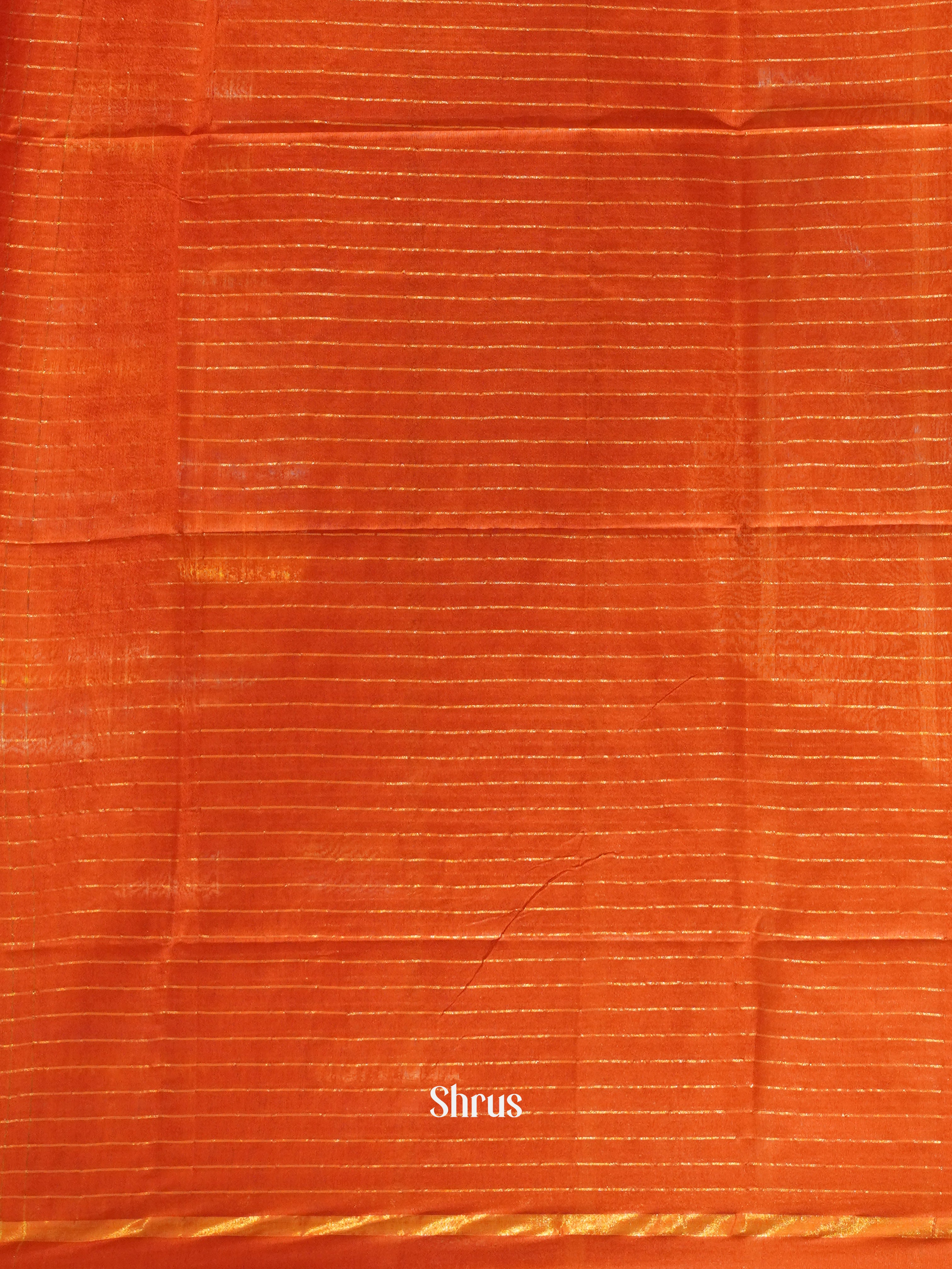 Orange(Single Tone) - Semi Tussar Saree - Shop on ShrusEternity.com