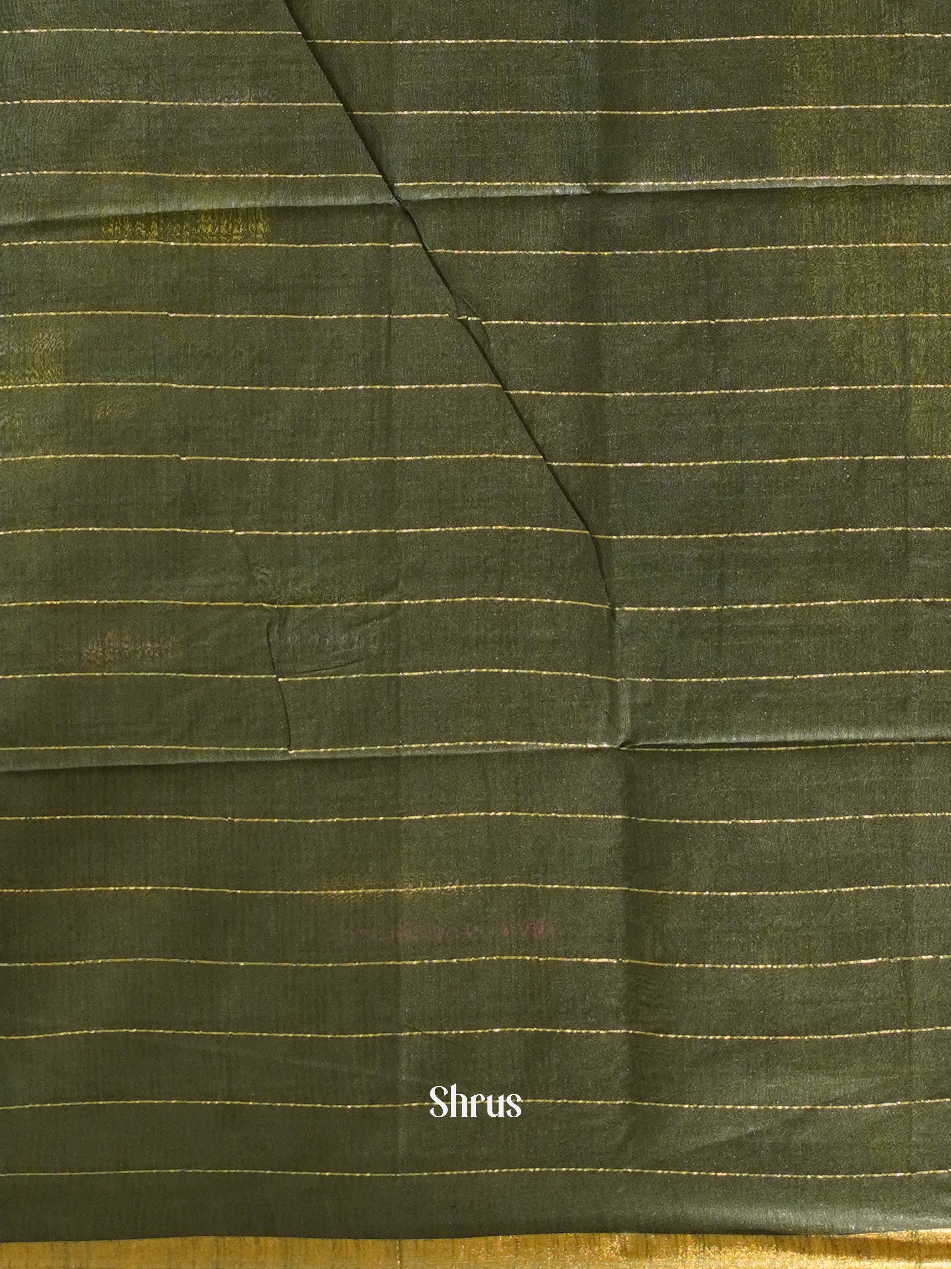 Green(Single Tone) - Semi Tussar Saree - Shop on ShrusEternity.com