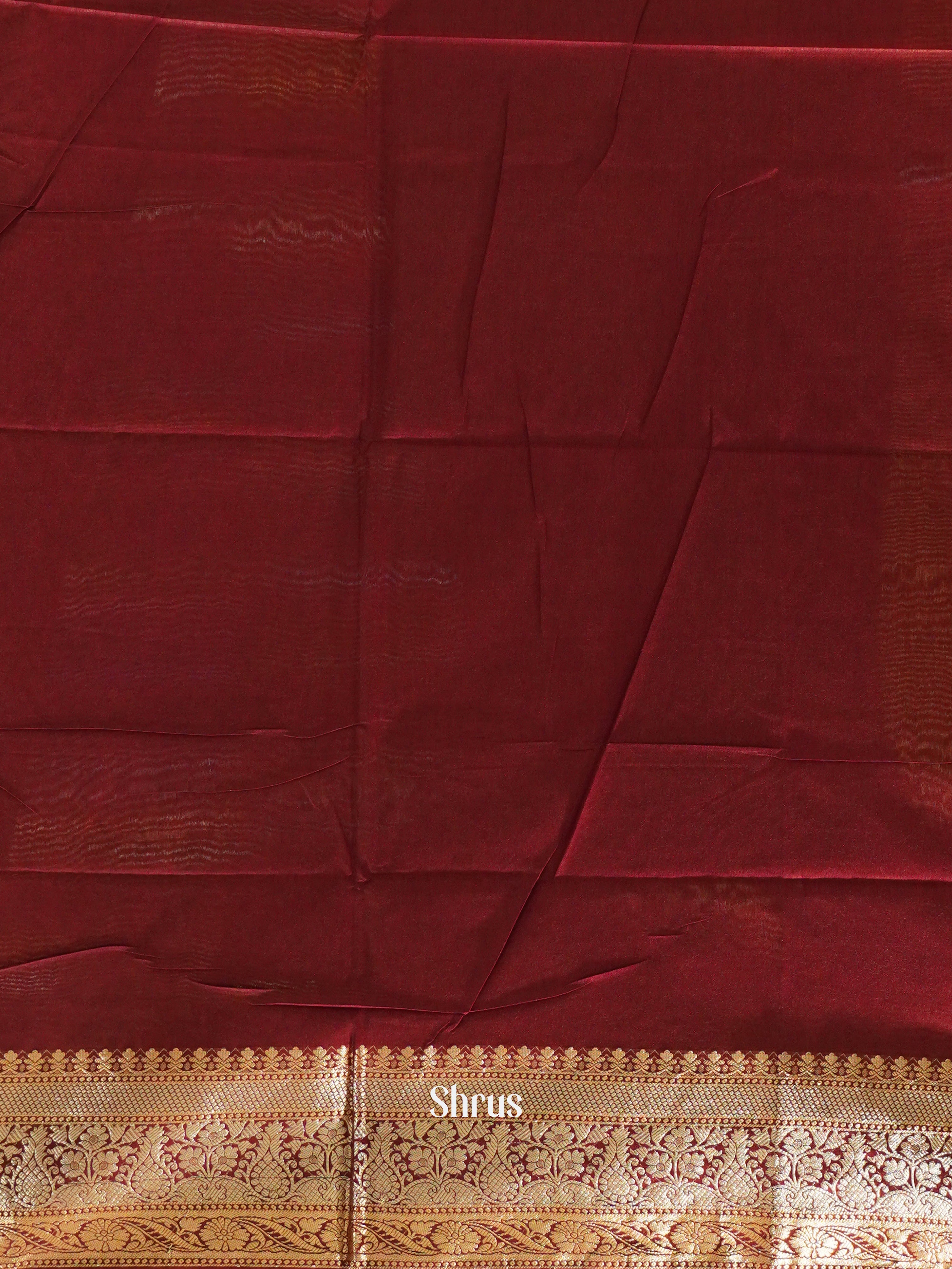 Wine (Single Tone)- Semi Tussar Saree - Shop on ShrusEternity.com