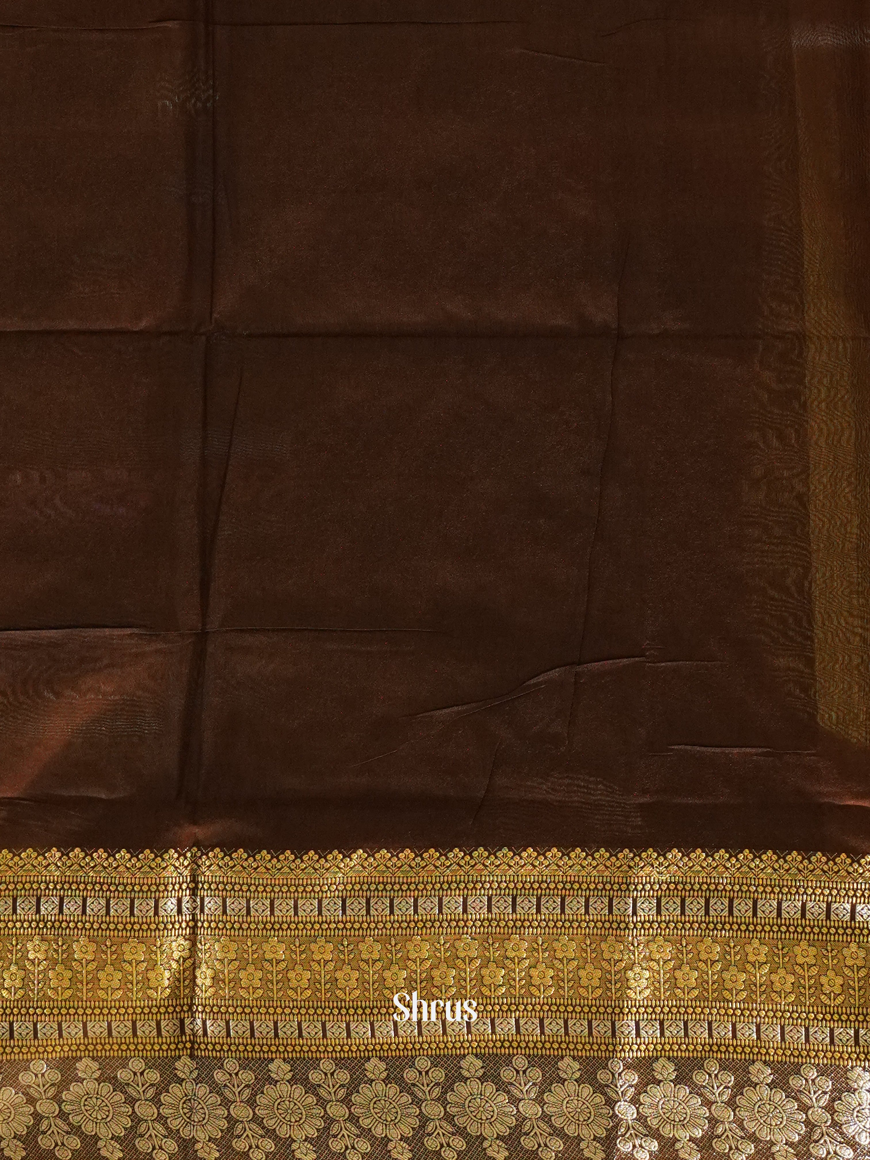 Brown (Single Tone)- Semi Tussar Saree - Shop on ShrusEternity.com