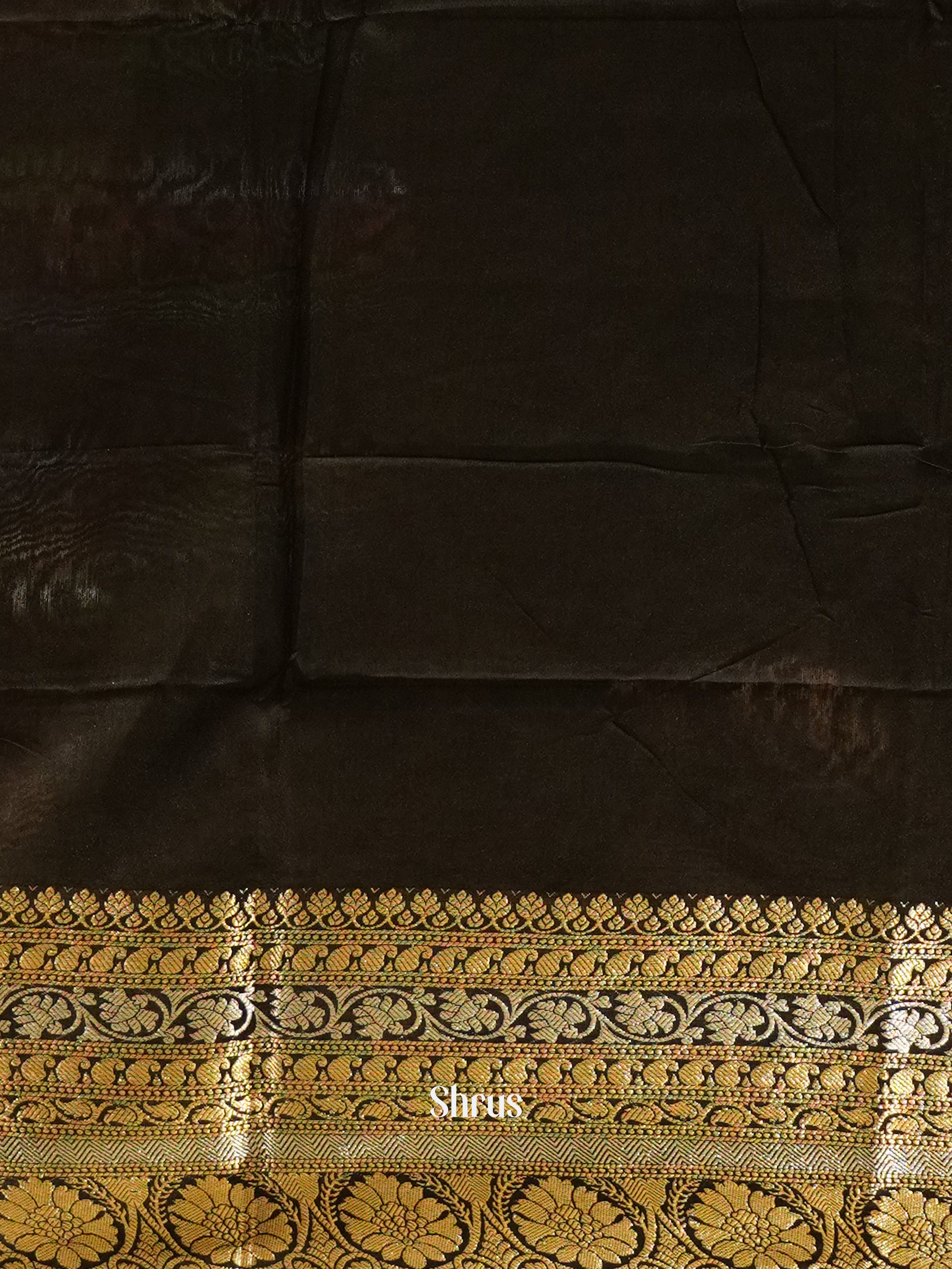 Black(Single Tone) - Semi Tussar Saree - Shop on ShrusEternity.com