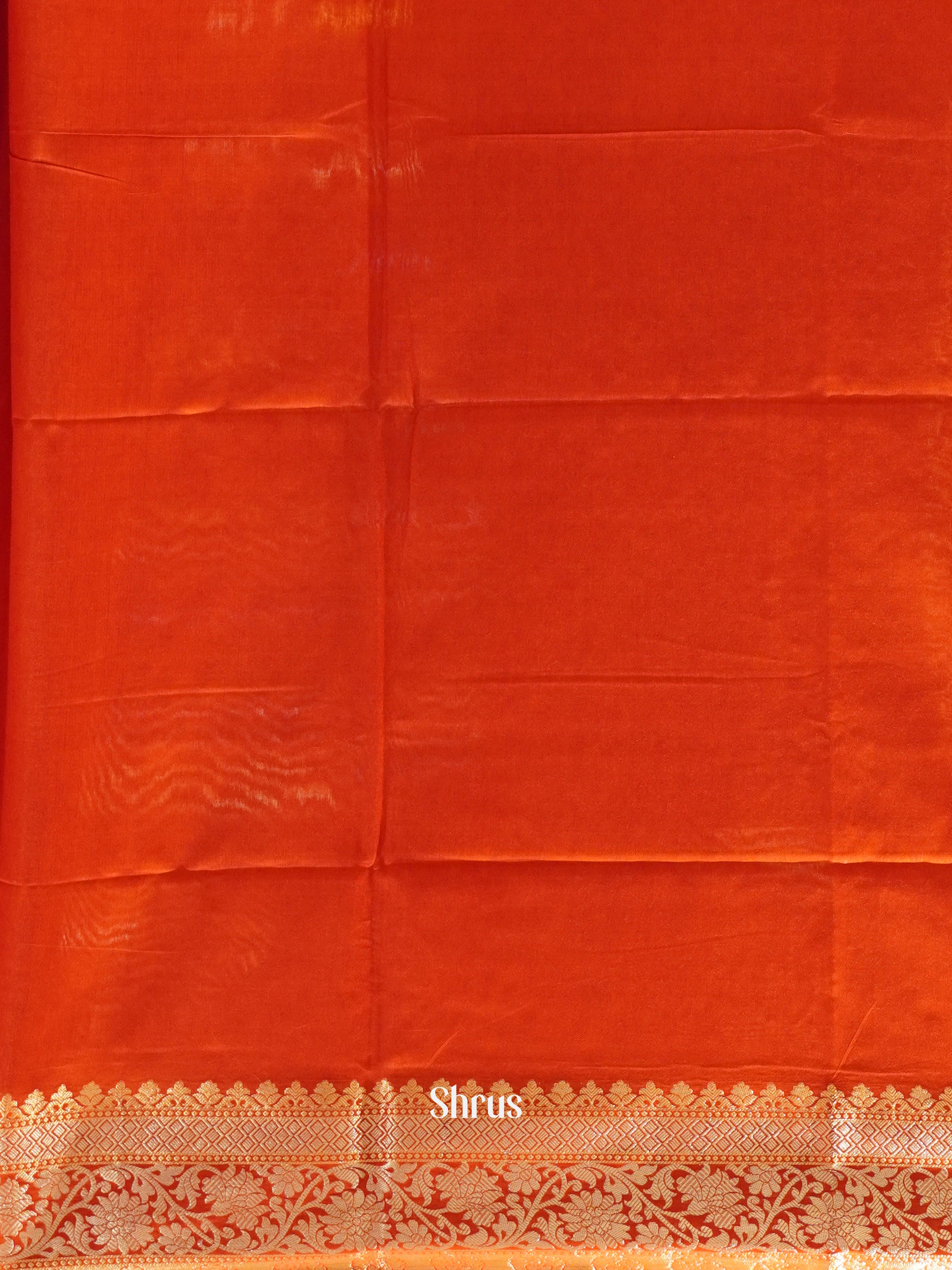 Orange(single Tone) -Semi Tussar Saree - Shop on ShrusEternity.com