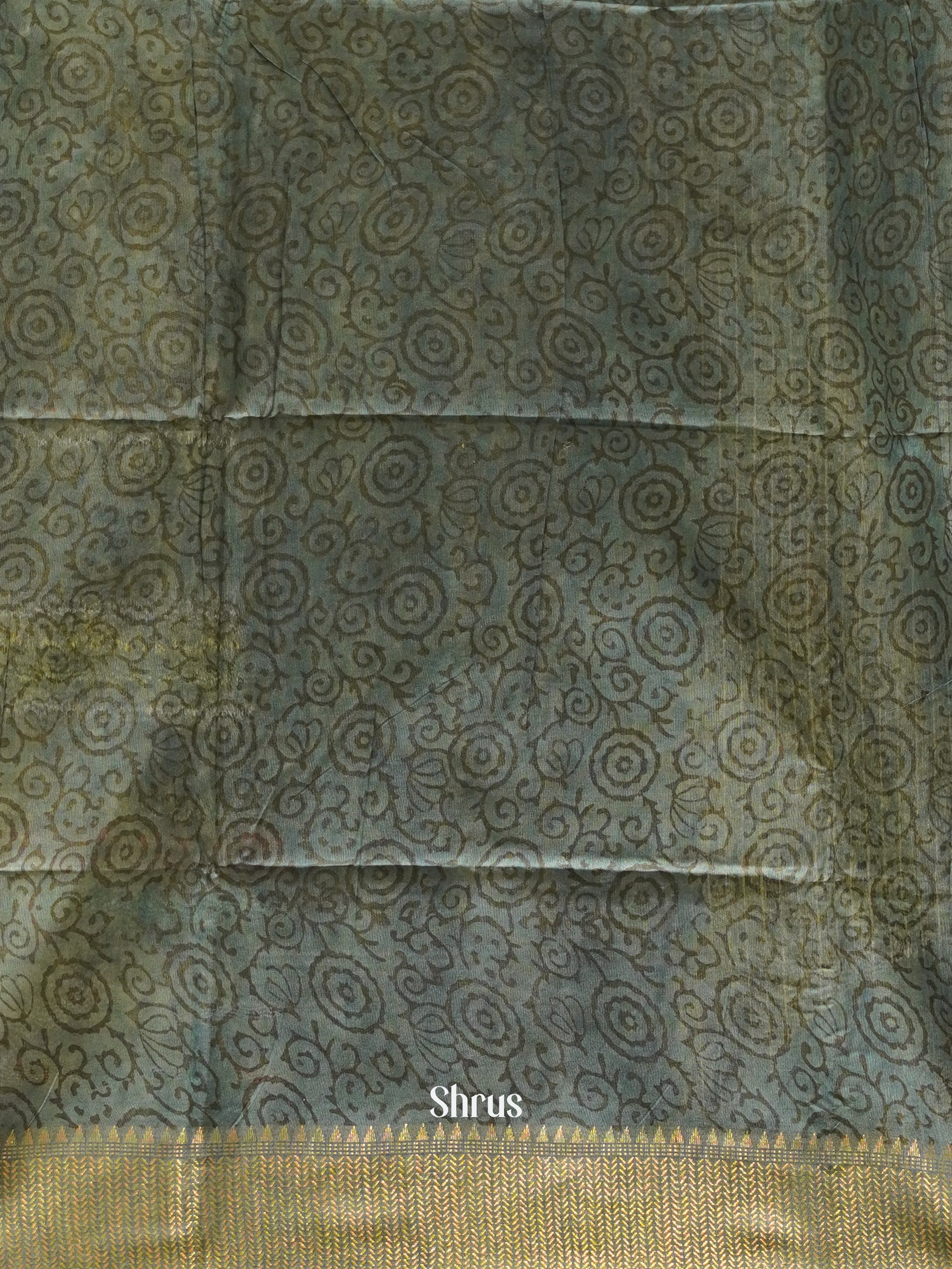 Cream & Grey -Semi Chanderi - Shop on ShrusEternity.com