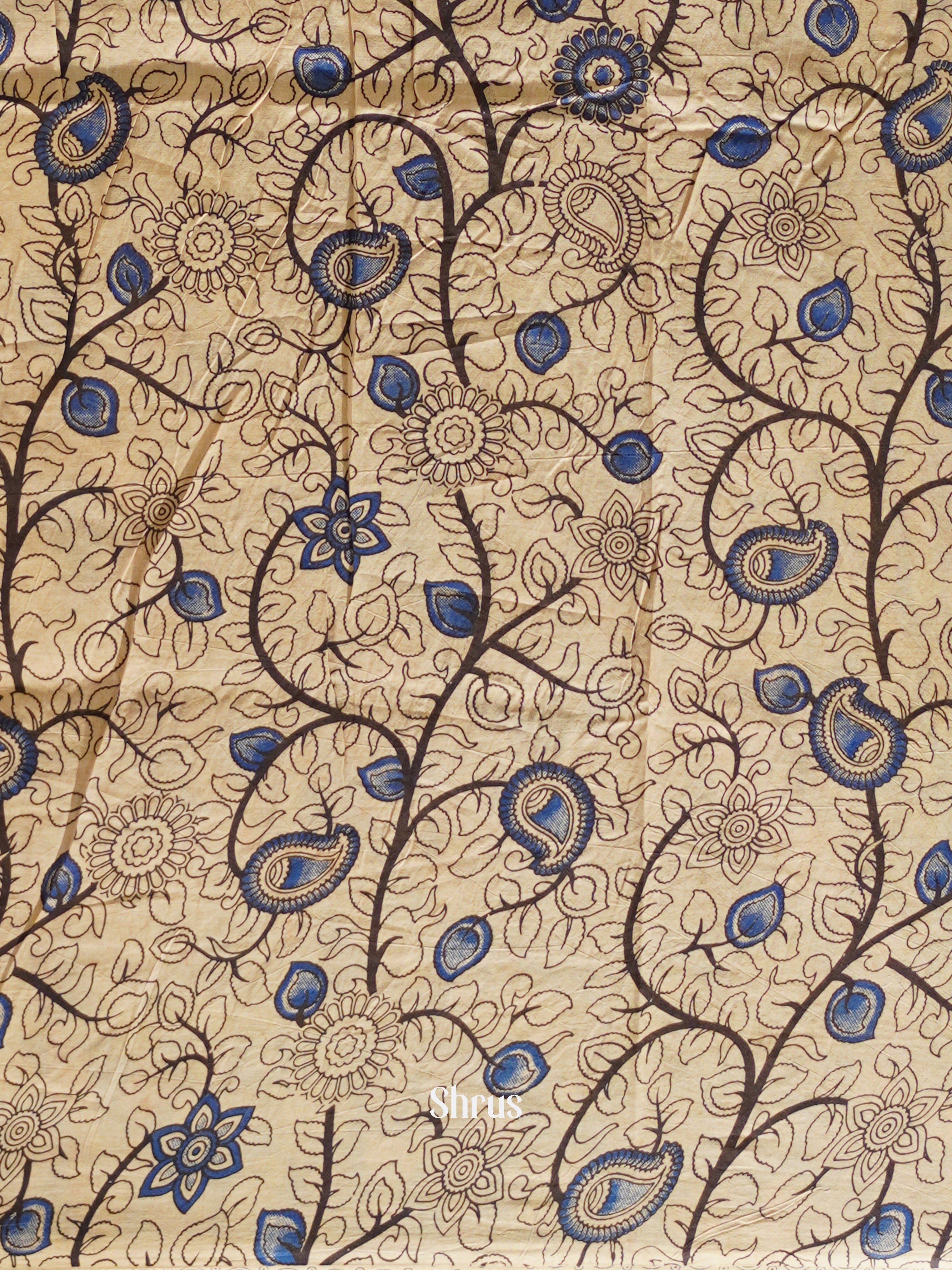 CES04144 - Kalamkari cotton Saree - Shop on ShrusEternity.com