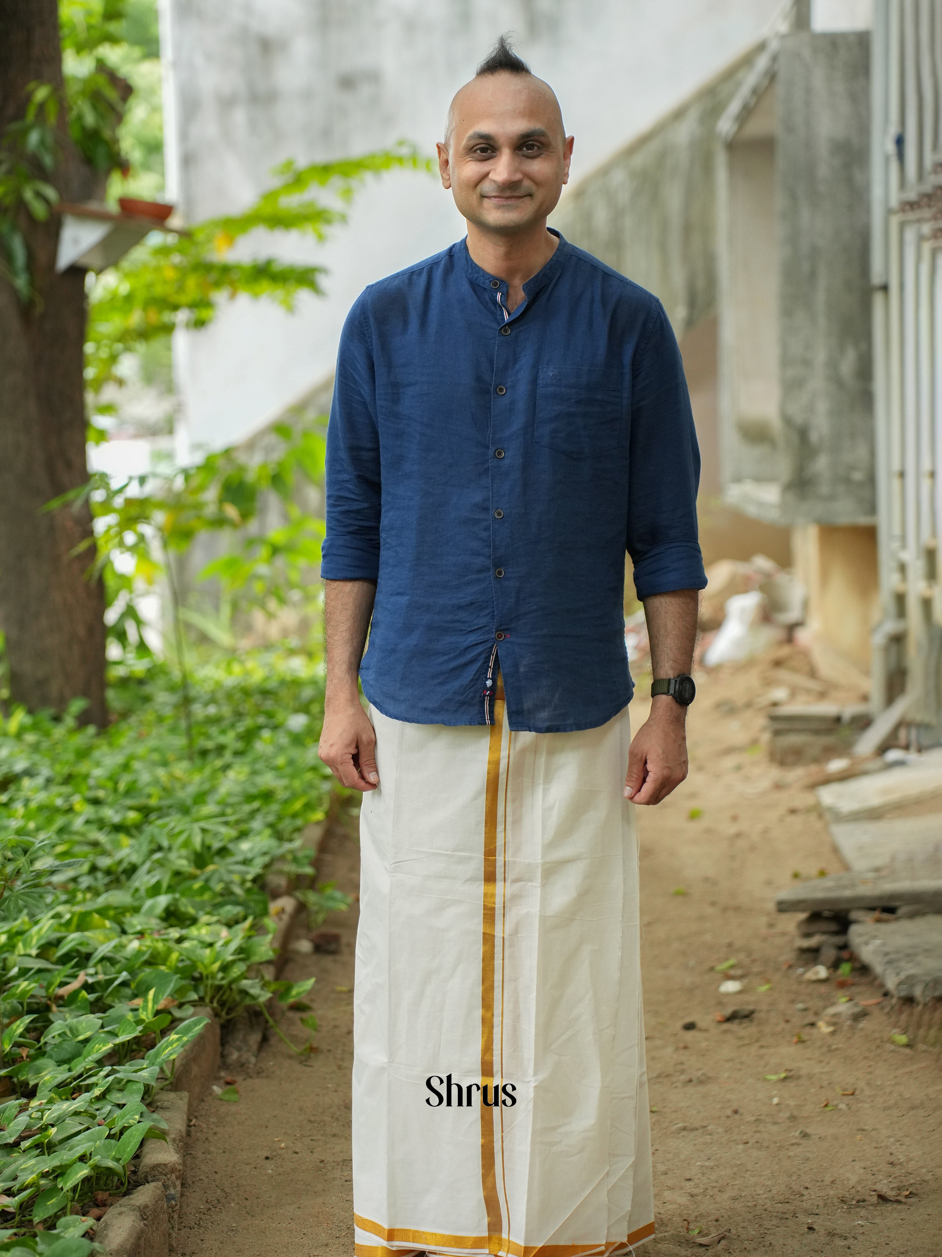 White & Gold - Dhoti - Shop on ShrusEternity.com