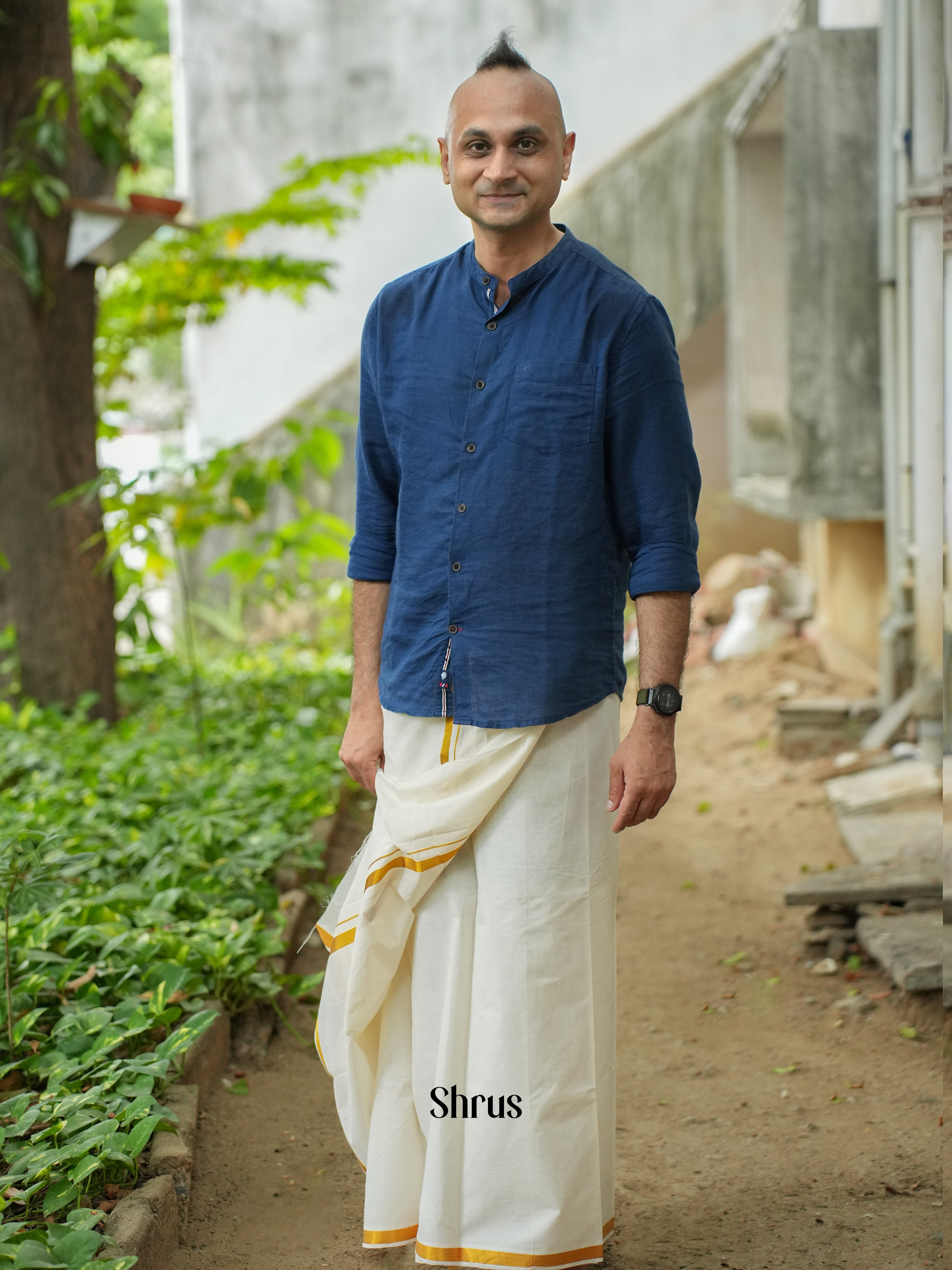 White & Gold - Dhoti