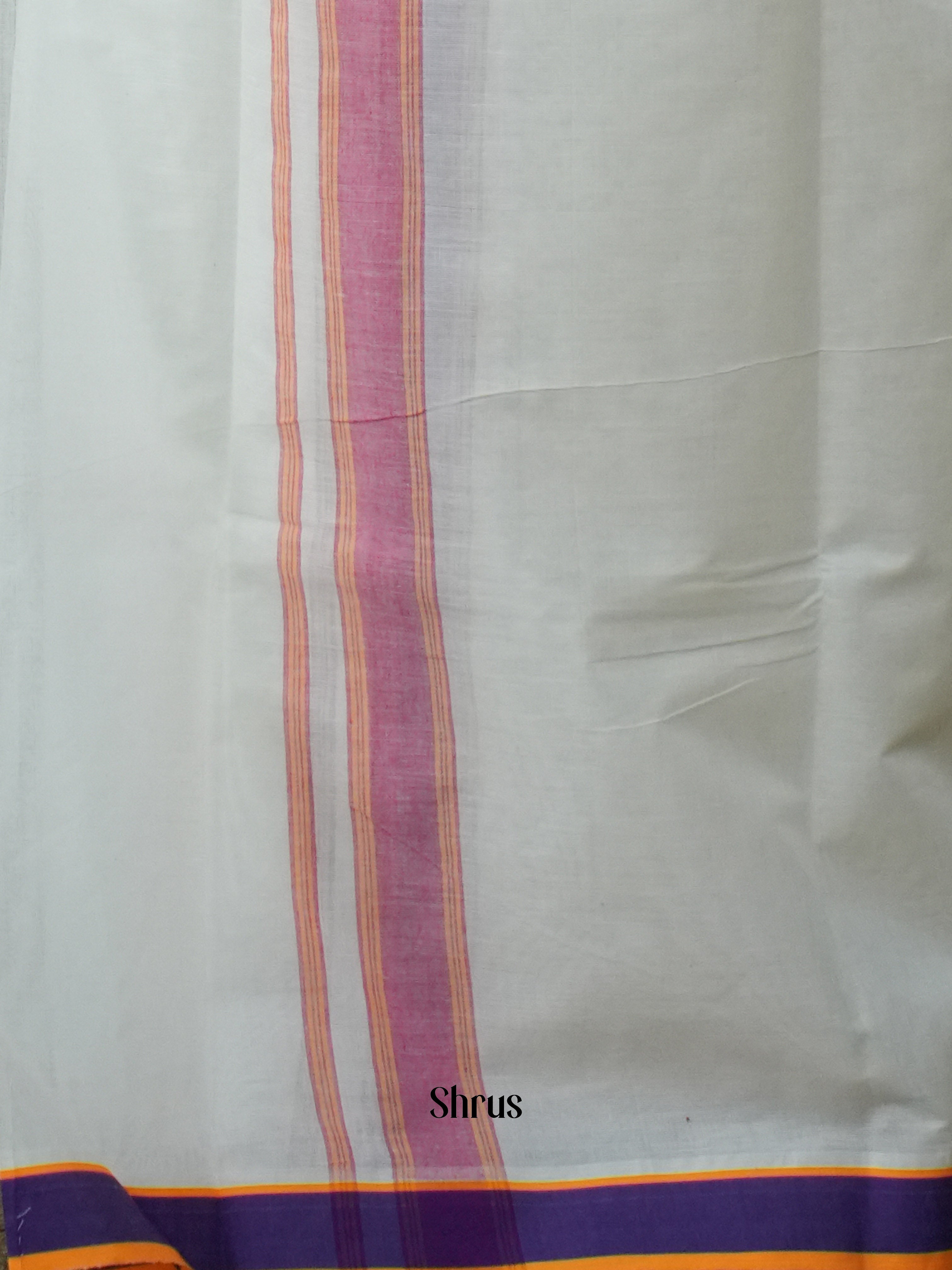 White & Maroon  - Dhoti - Shop on ShrusEternity.com