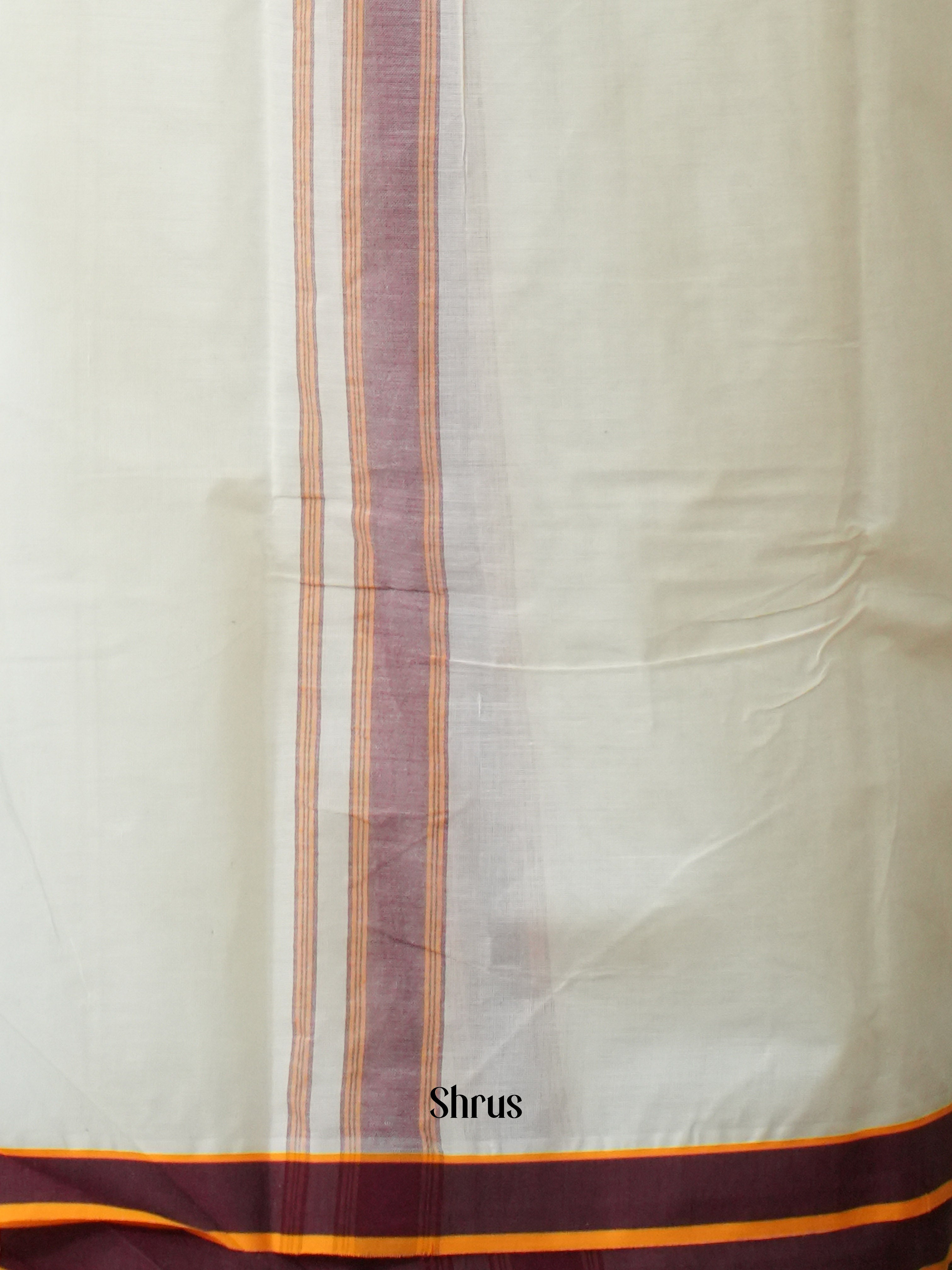 Cream & Maroon - Dhoti - Shop on ShrusEternity.com