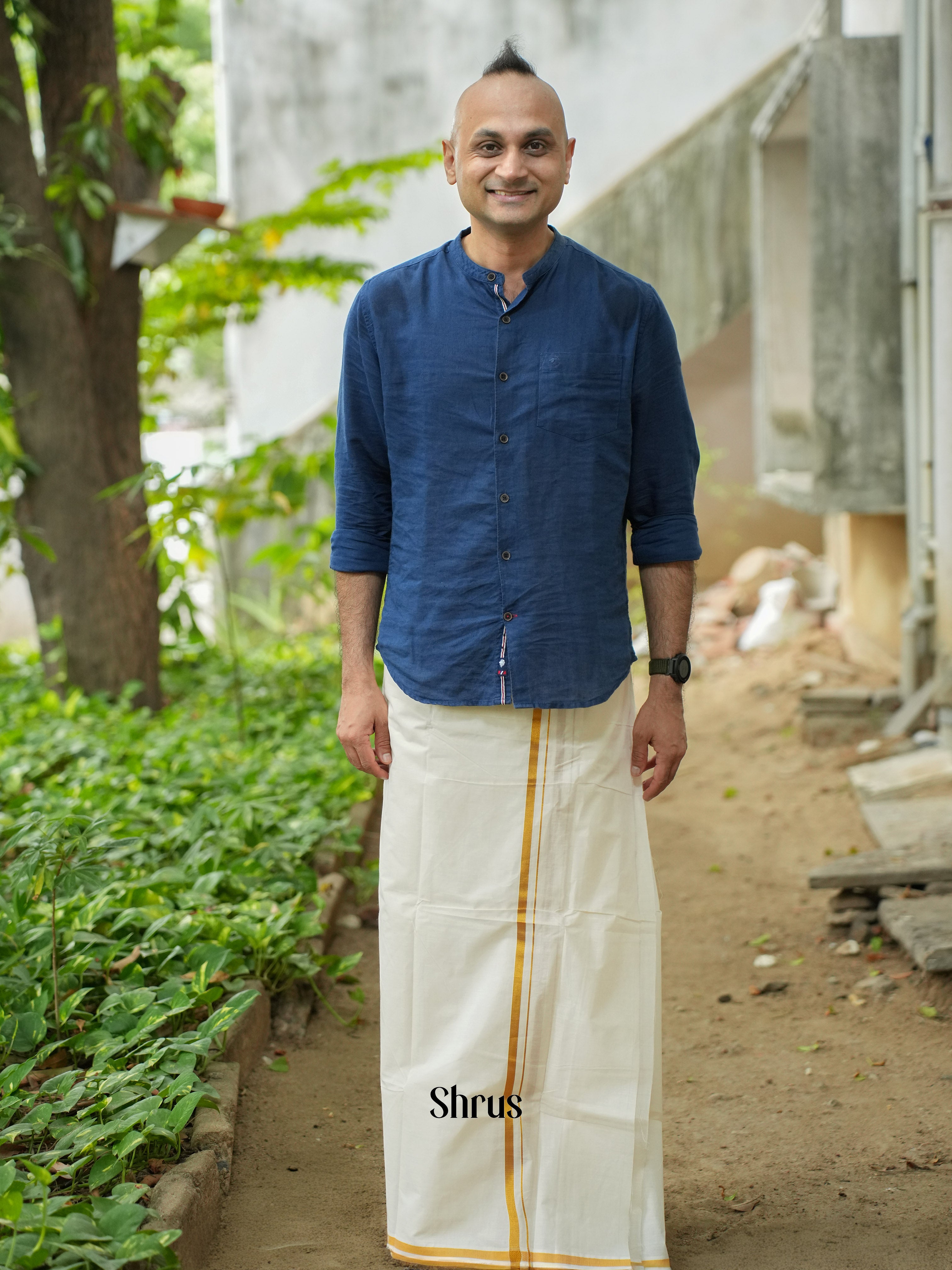 White  - Dhoti - Shop on ShrusEternity.com