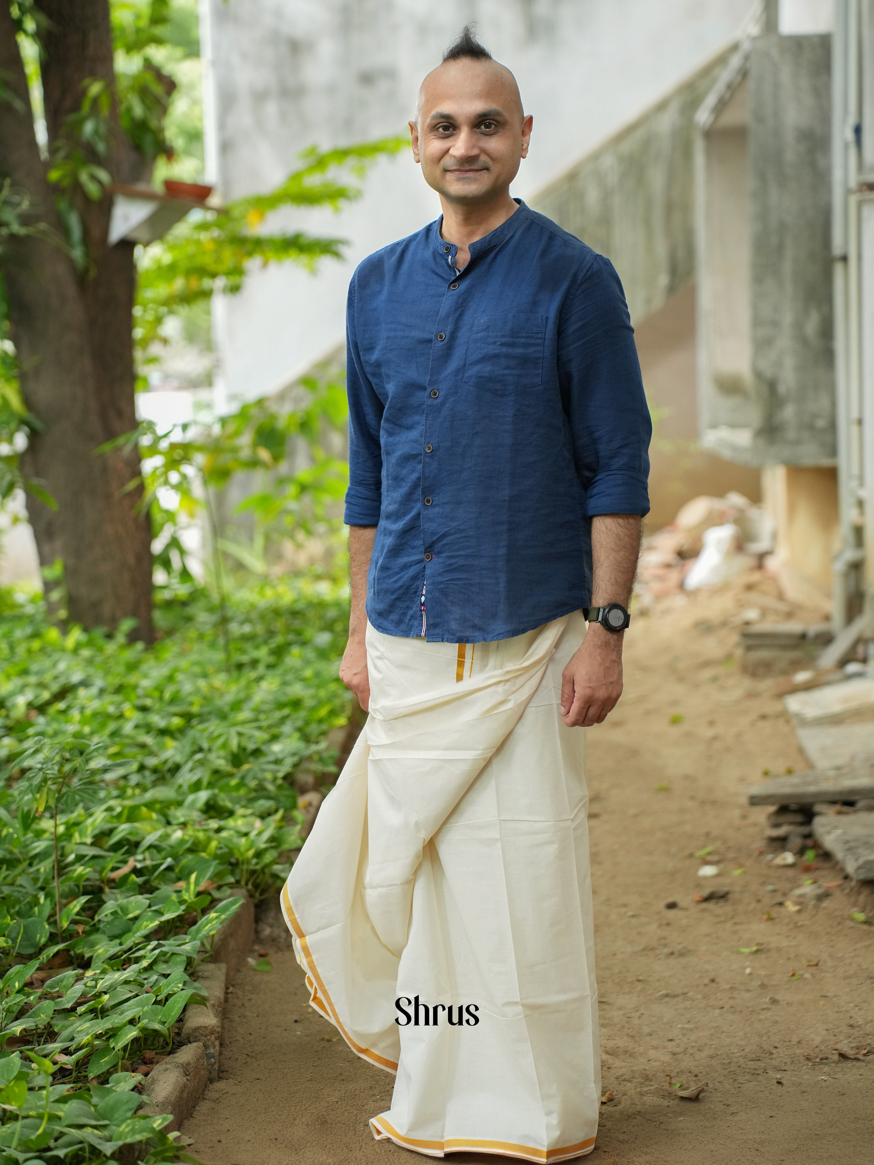 White  - Dhoti - Shop on ShrusEternity.com