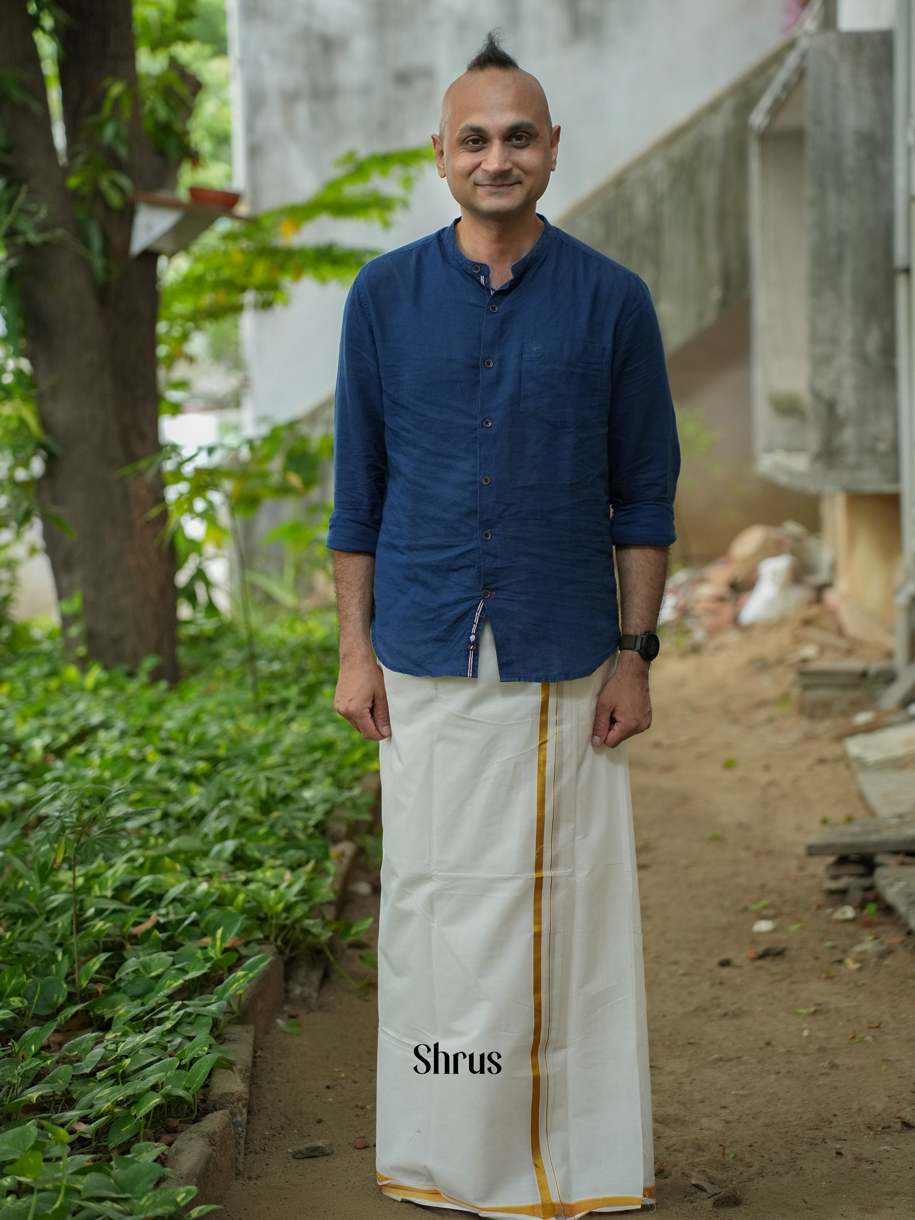 White & Gold - Dhoti - Shop on ShrusEternity.com