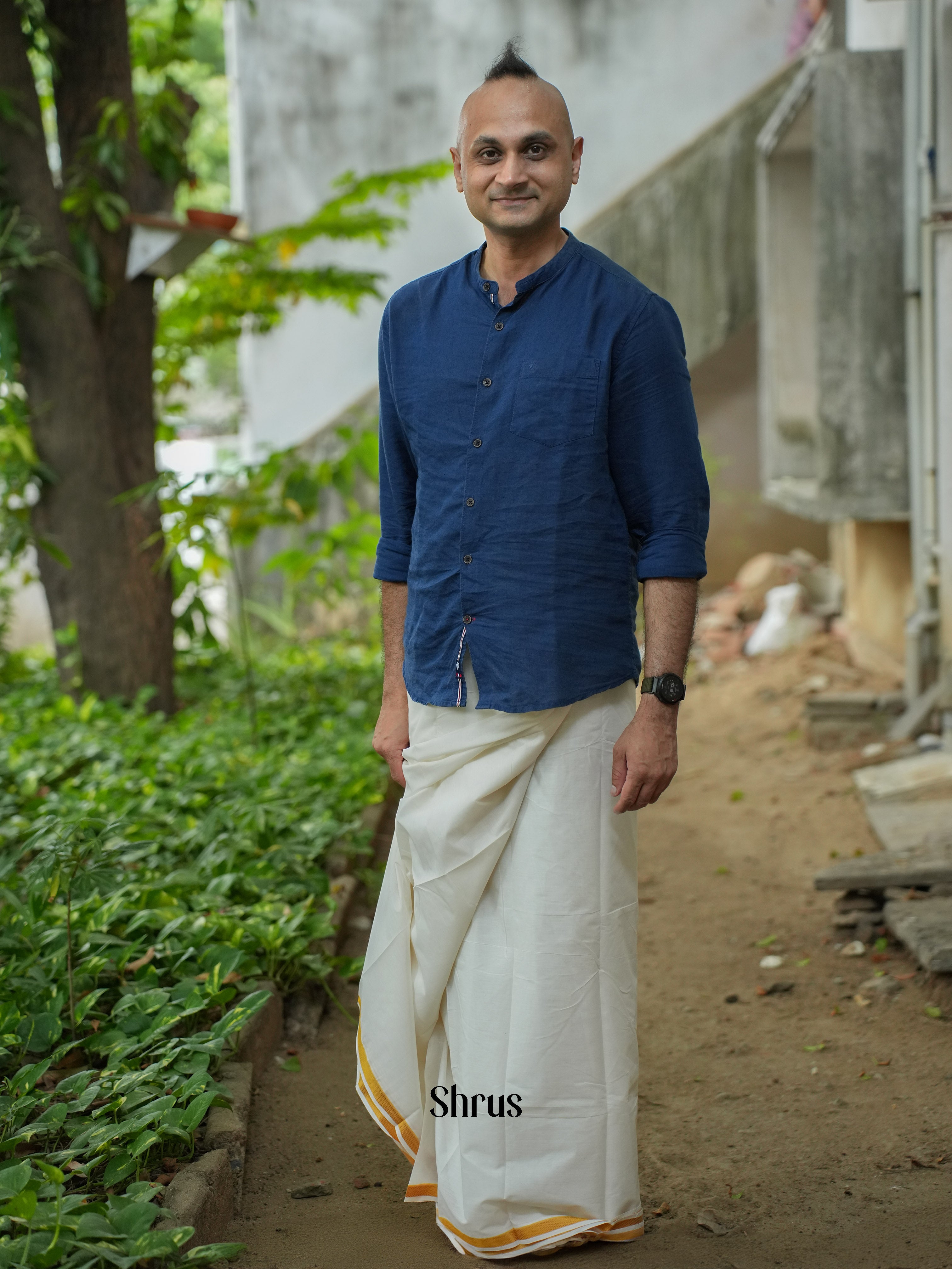 White & Gold - Dhoti - Shop on ShrusEternity.com