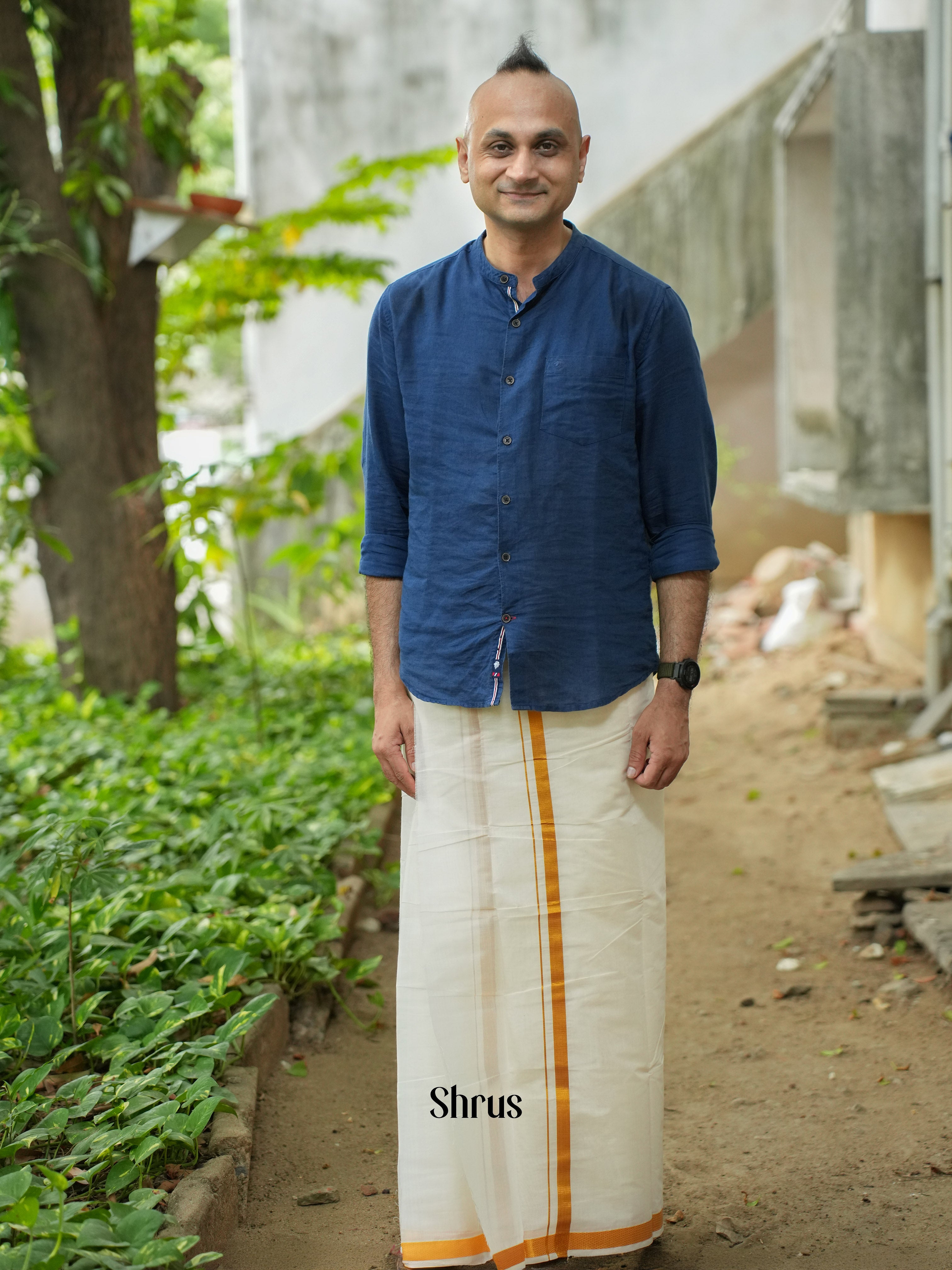 White & Gold - Dhoti - Shop on ShrusEternity.com