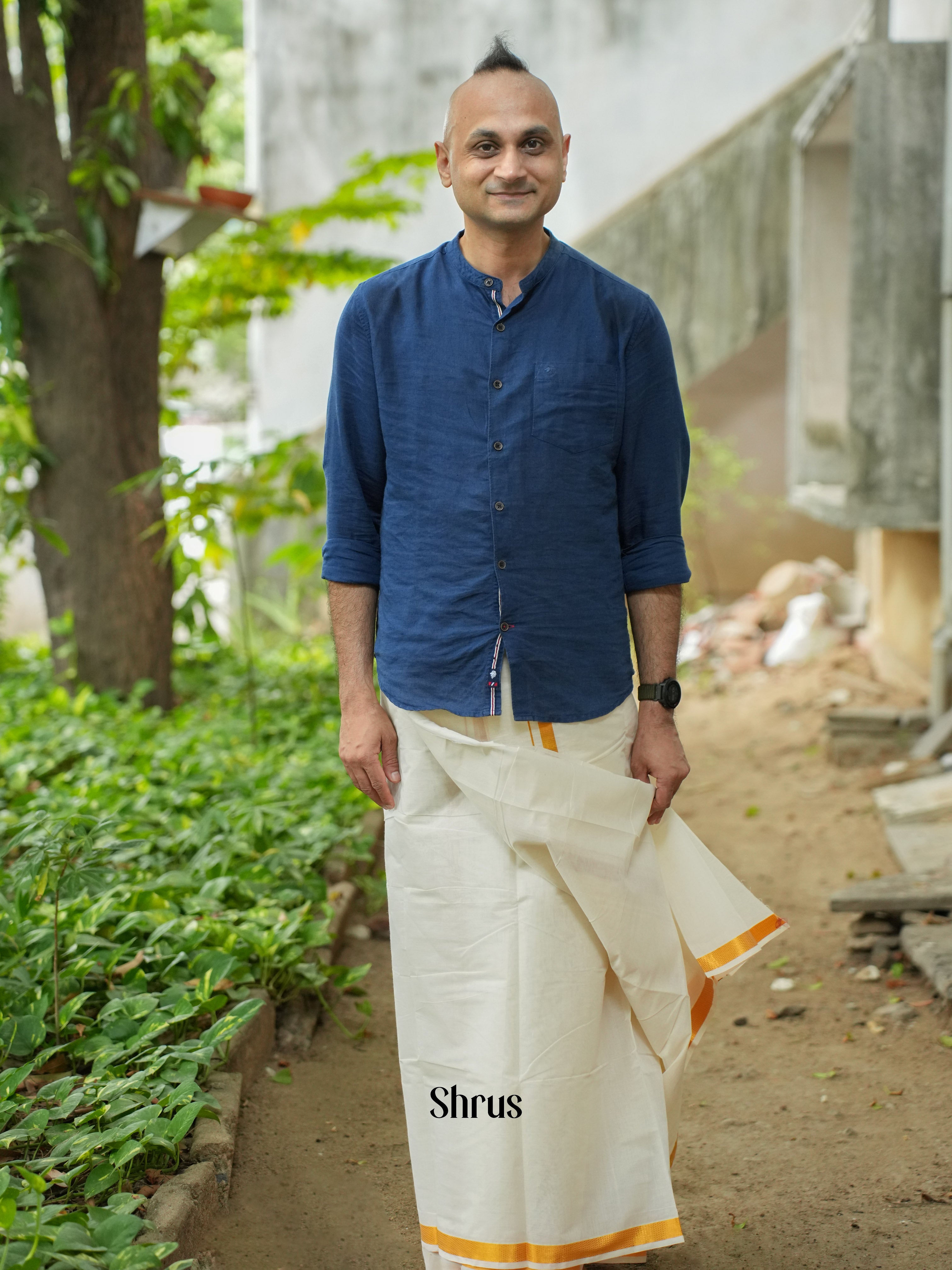 White & Gold - Dhoti - Shop on ShrusEternity.com