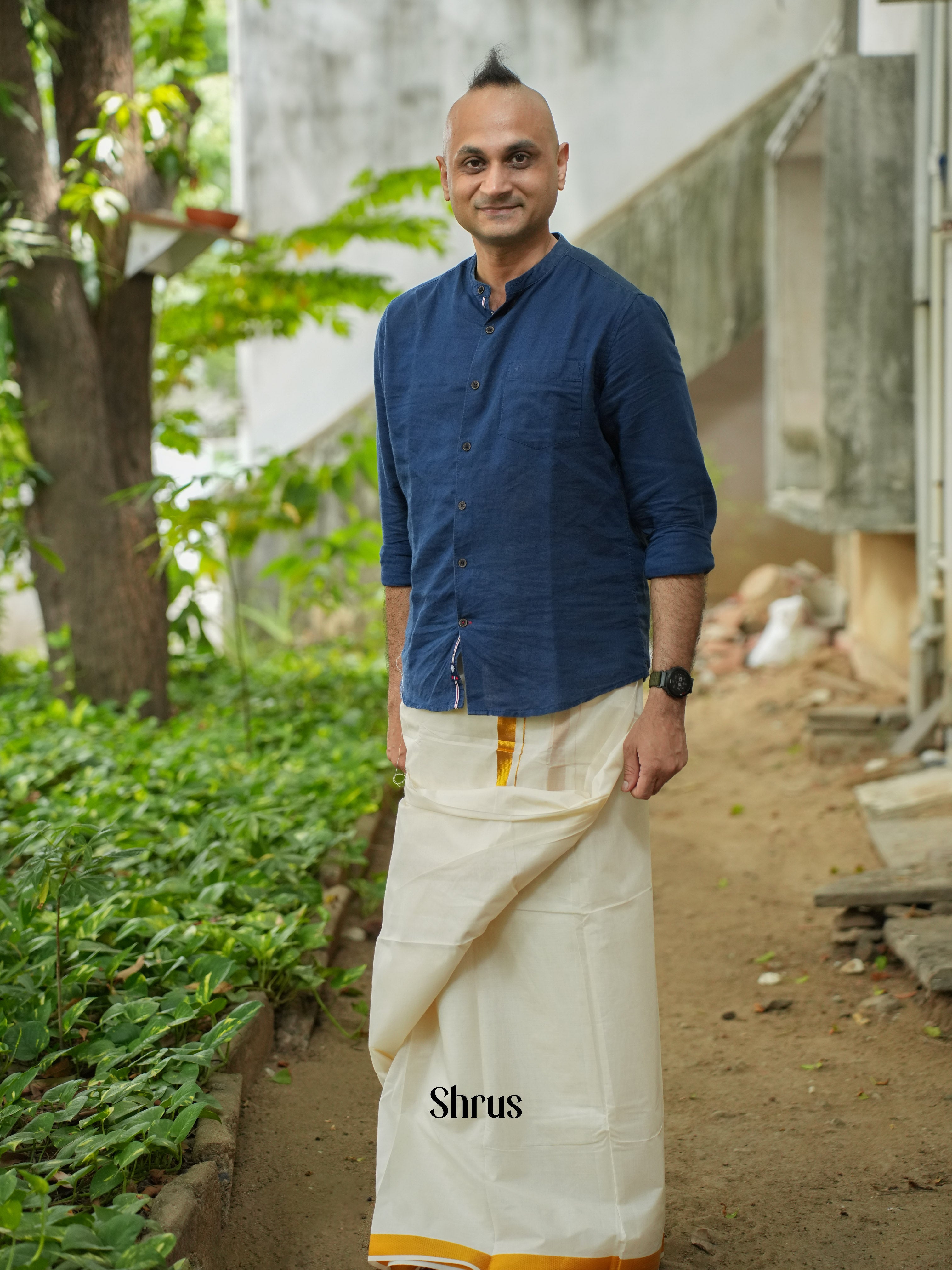 White & Gold - Dhoti - Shop on ShrusEternity.com