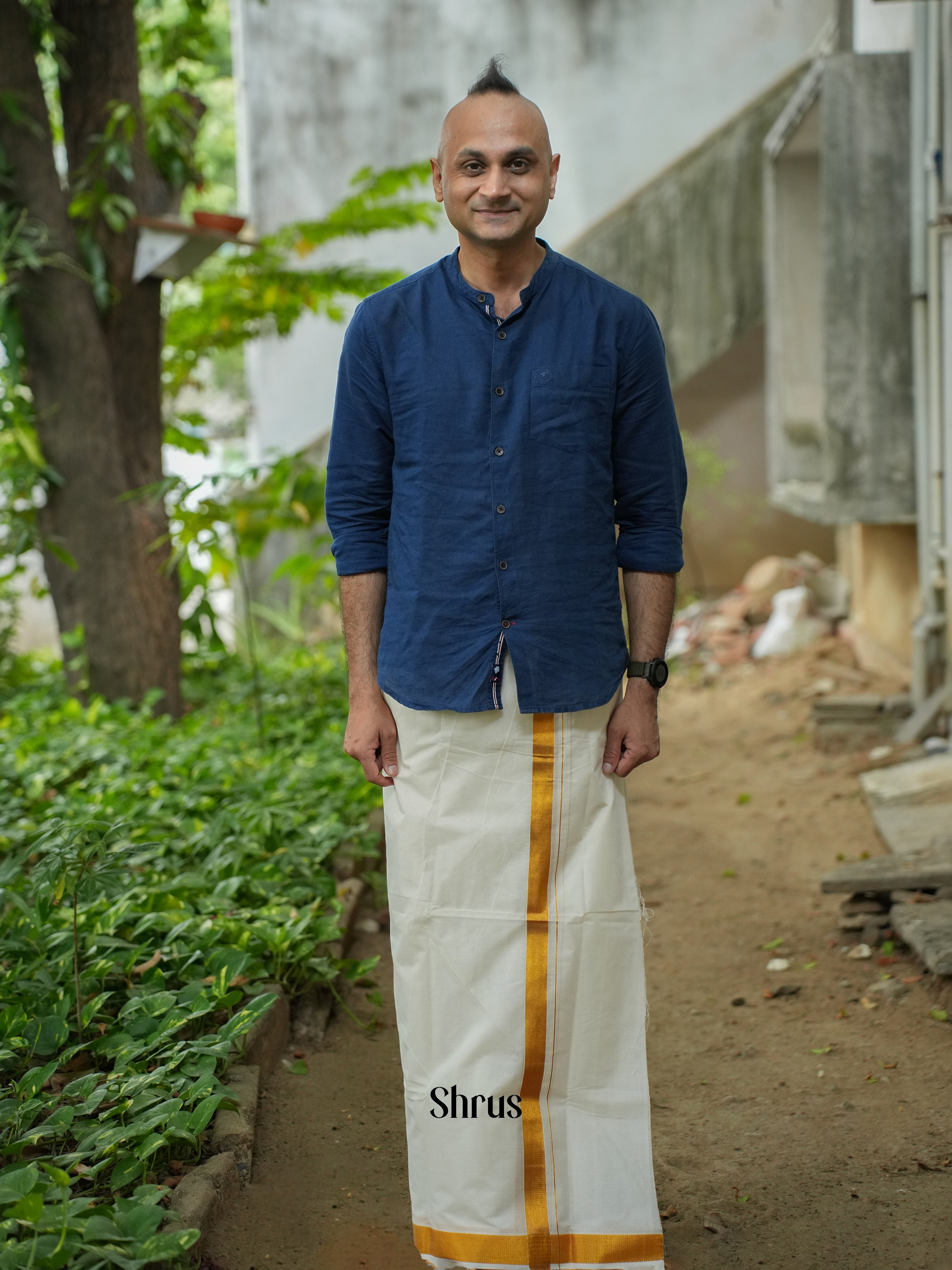 White & Gold - Dhoti - Shop on ShrusEternity.com