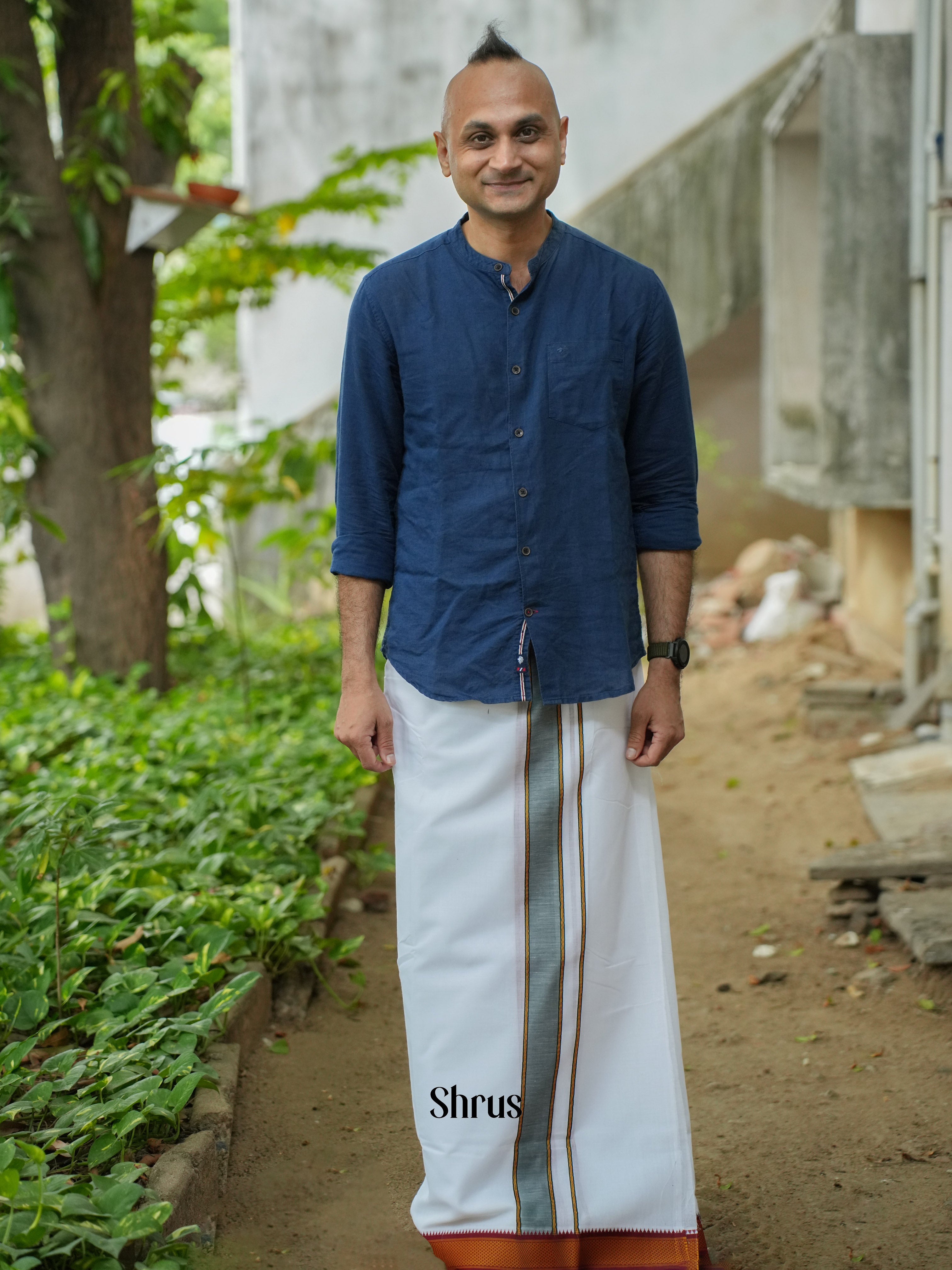 White - Dhoti - Shop on ShrusEternity.com