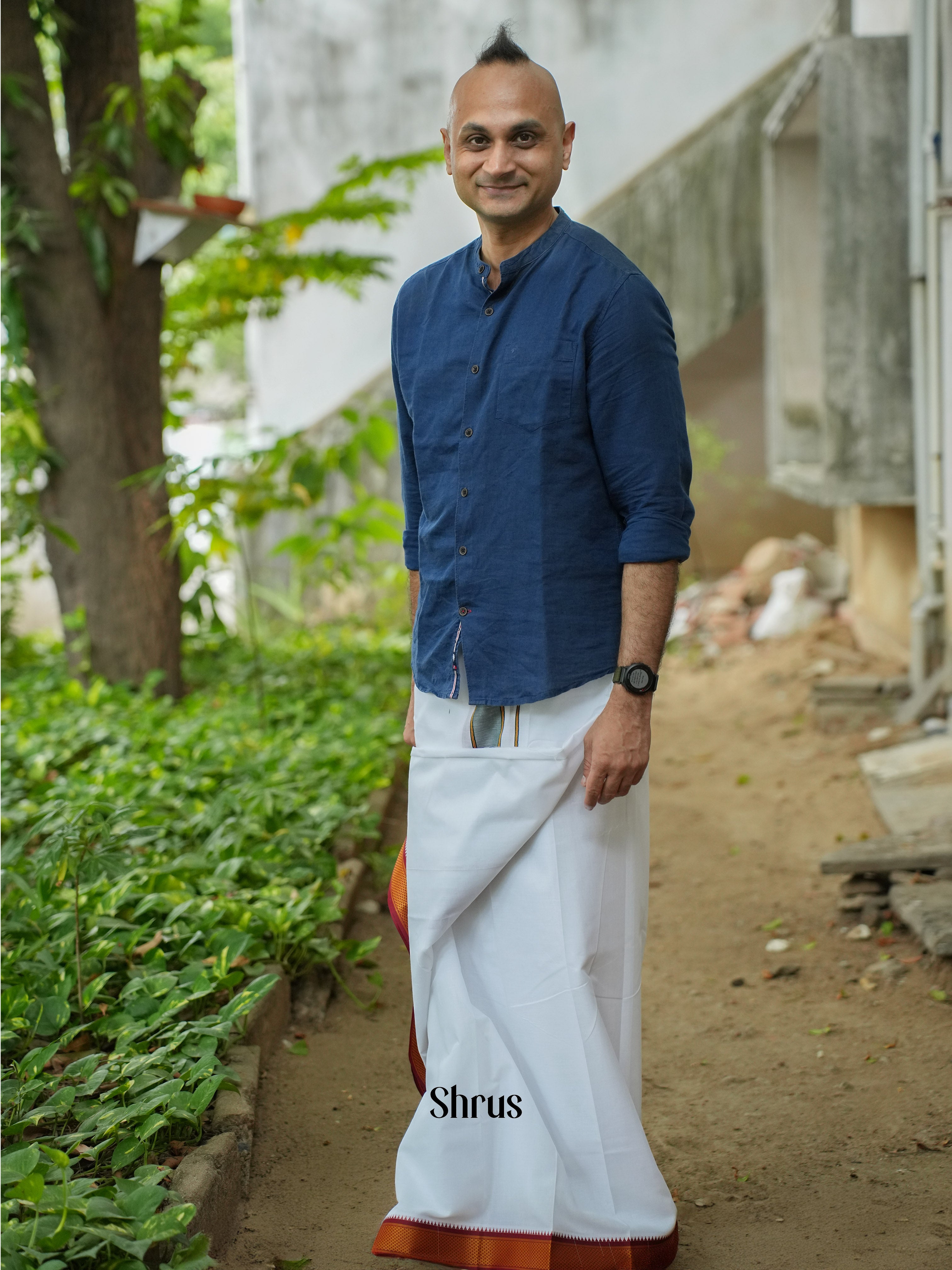 White - Dhoti - Shop on ShrusEternity.com