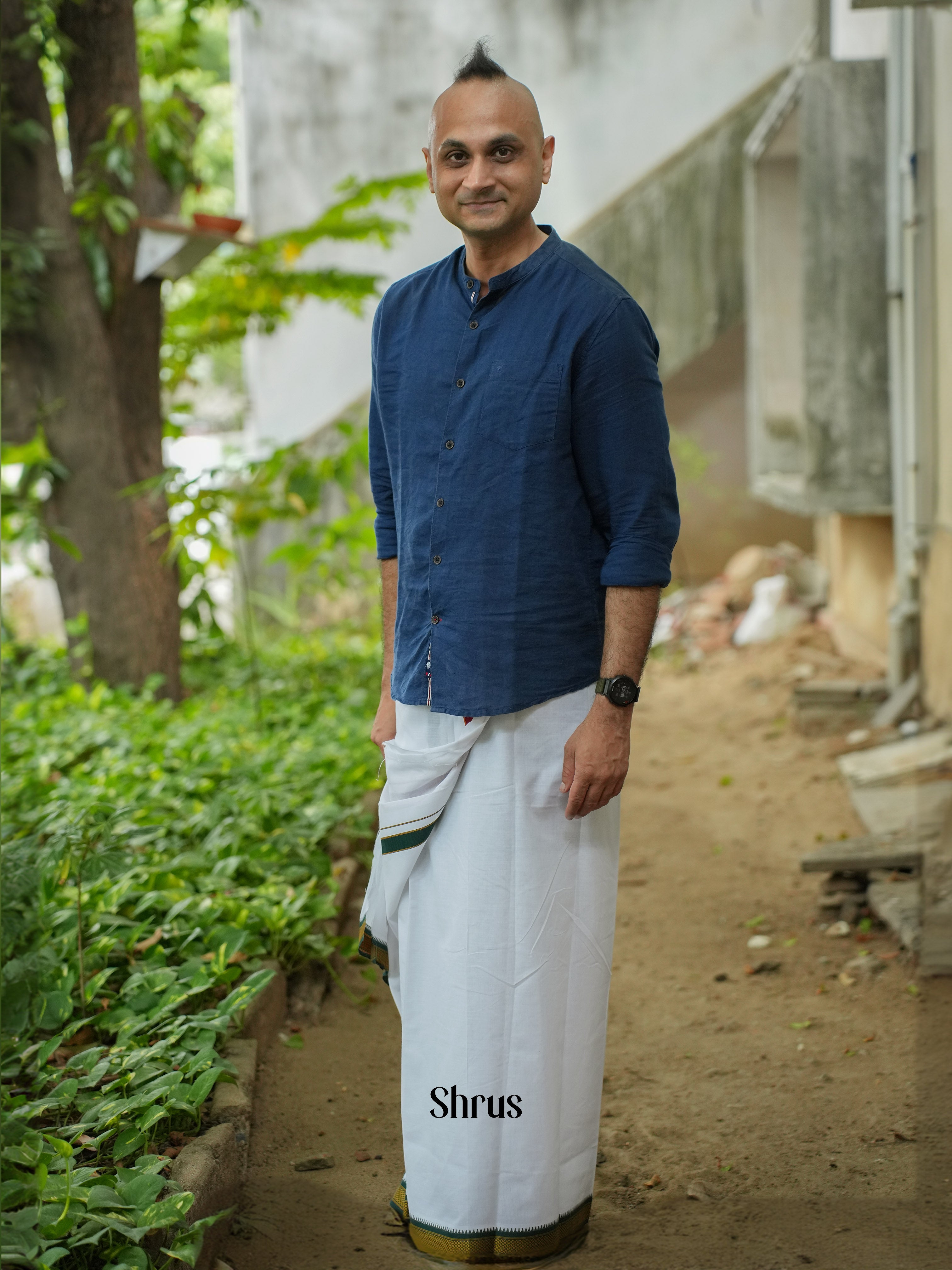 White - Dhoti - Shop on ShrusEternity.com