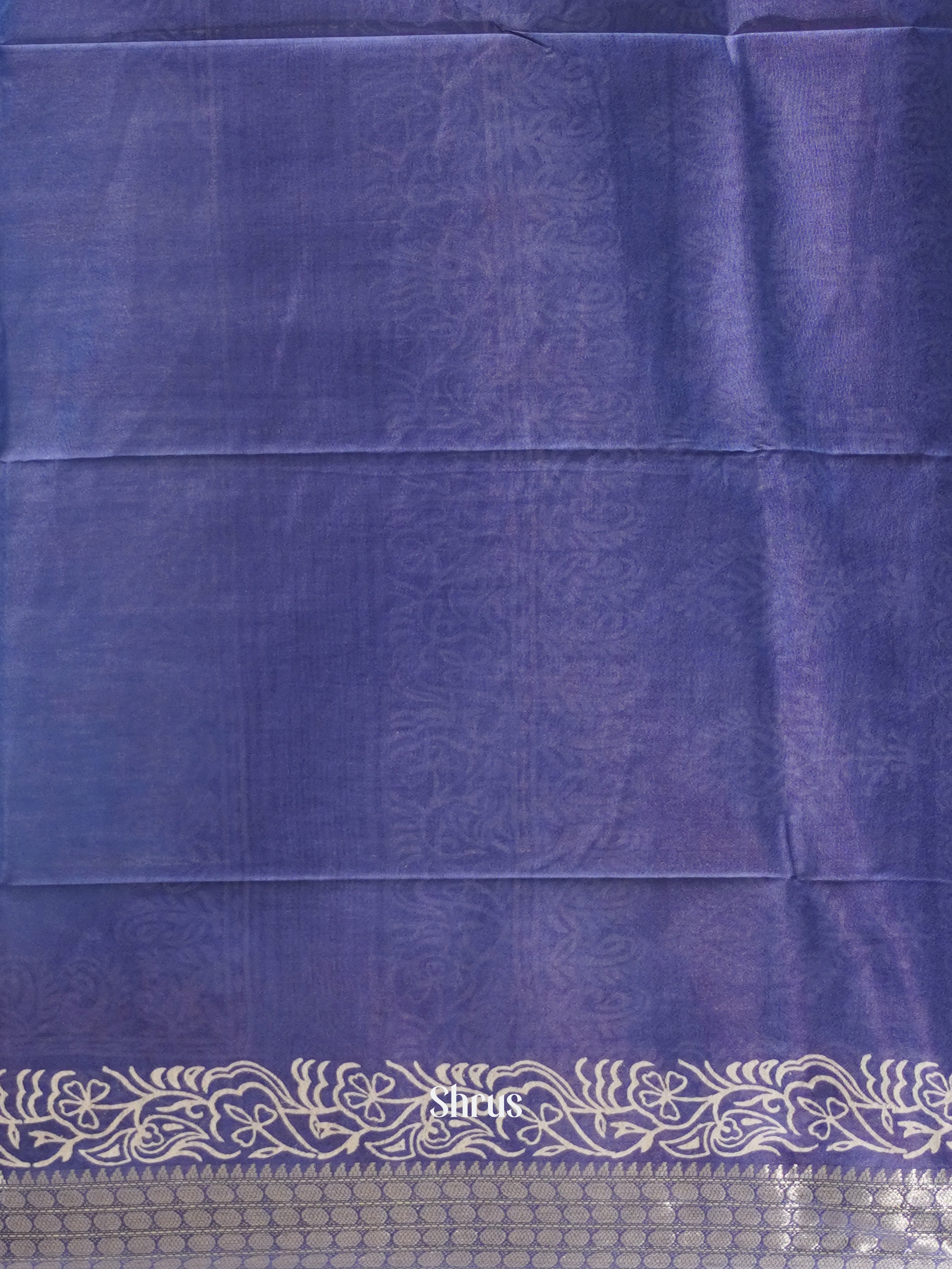 Blue & Purple  - Semi Tussar Saree - Shop on ShrusEternity.com