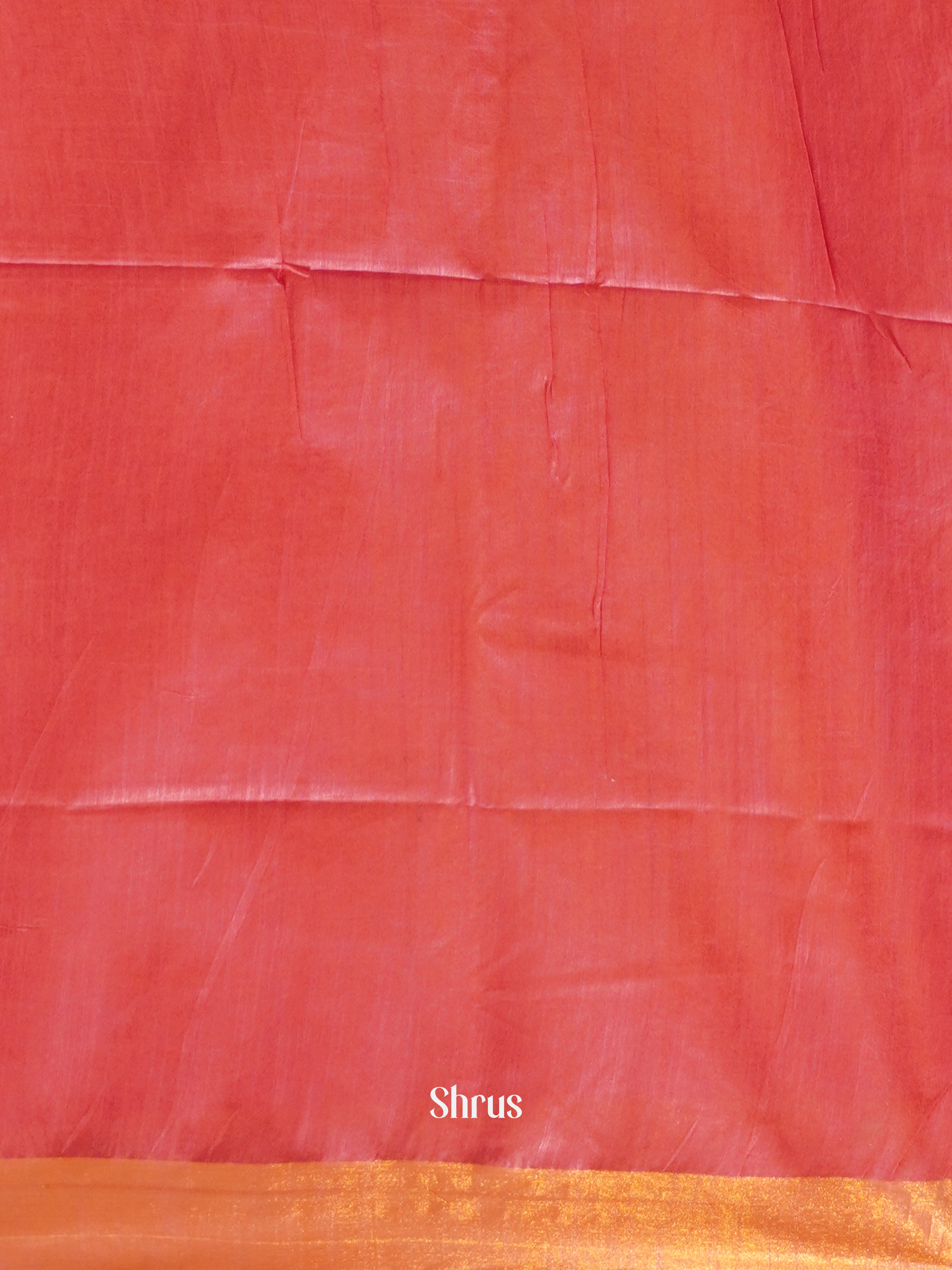 Yellow & Red - Semi Tussar Saree - Shop on ShrusEternity.com