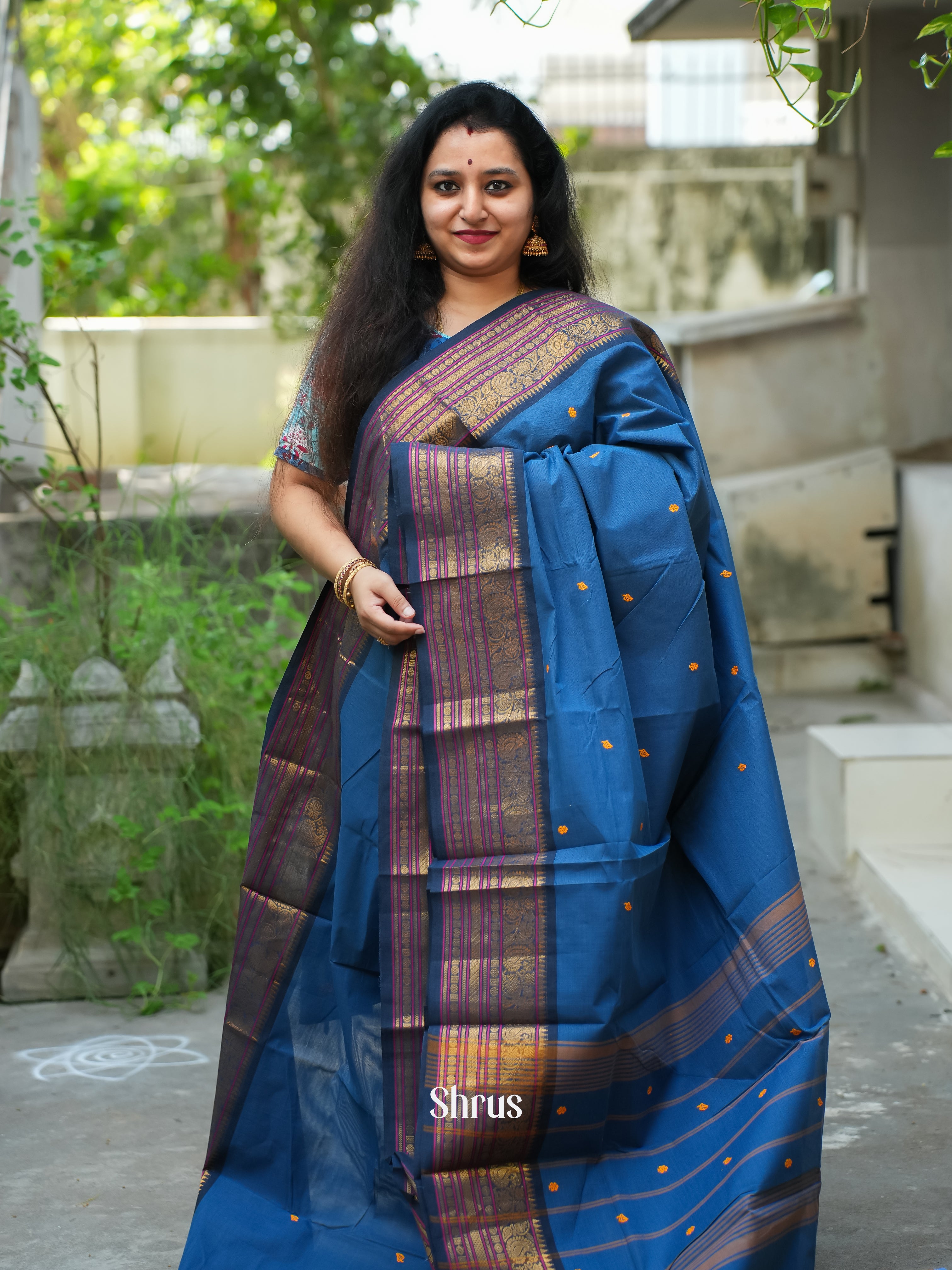 Blue - Chettinad Cotton Saree