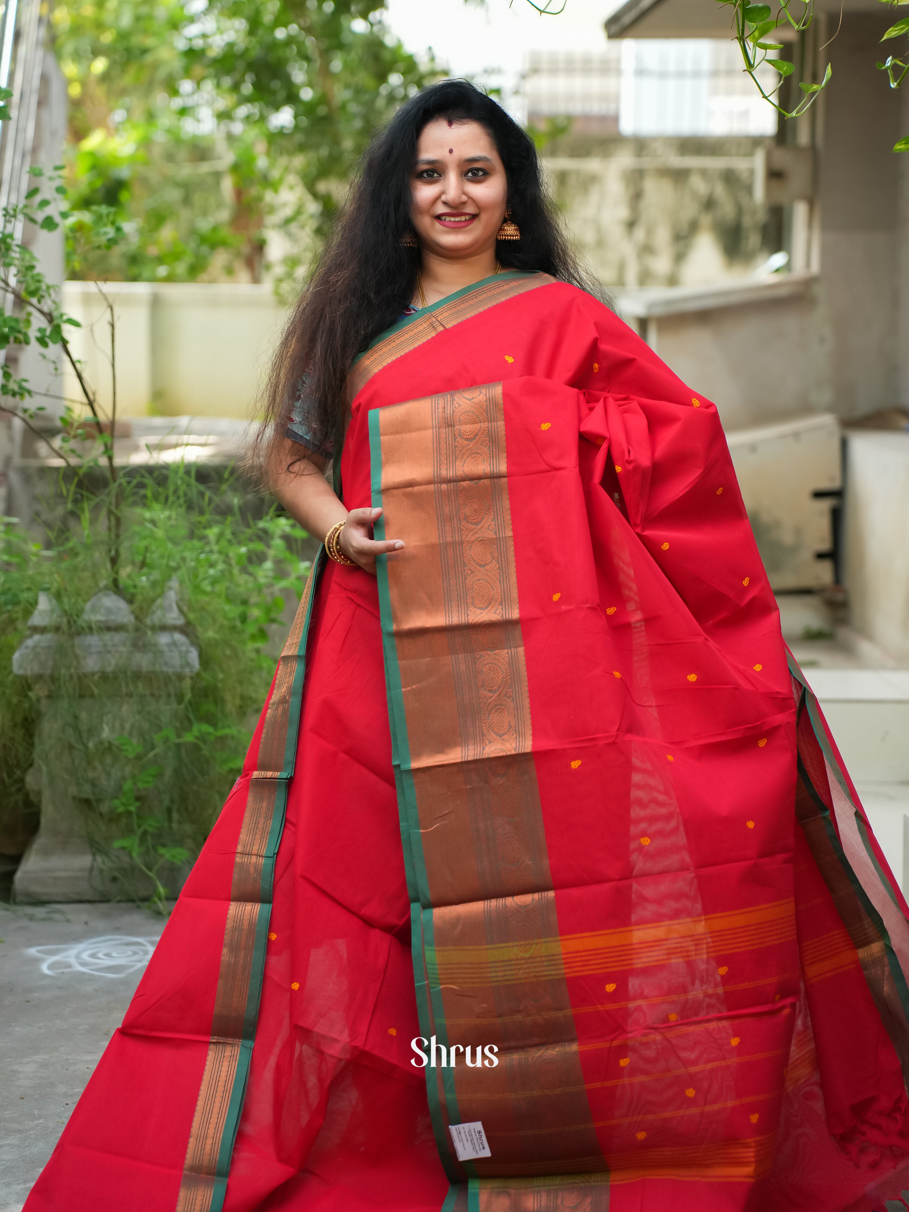 Red & Green - Chettinad Cotton Saree