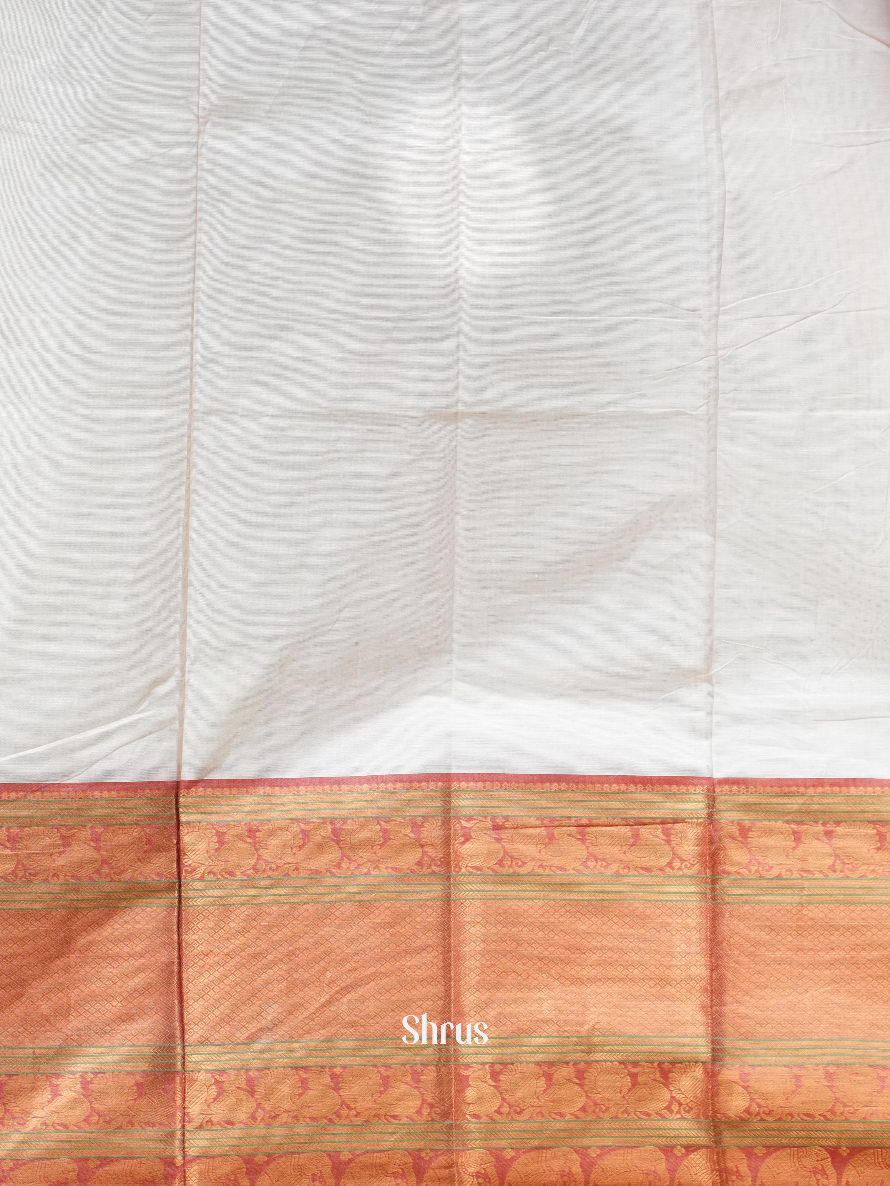 Cream & Red  - Narayanpet Cotton - Shop on ShrusEternity.com