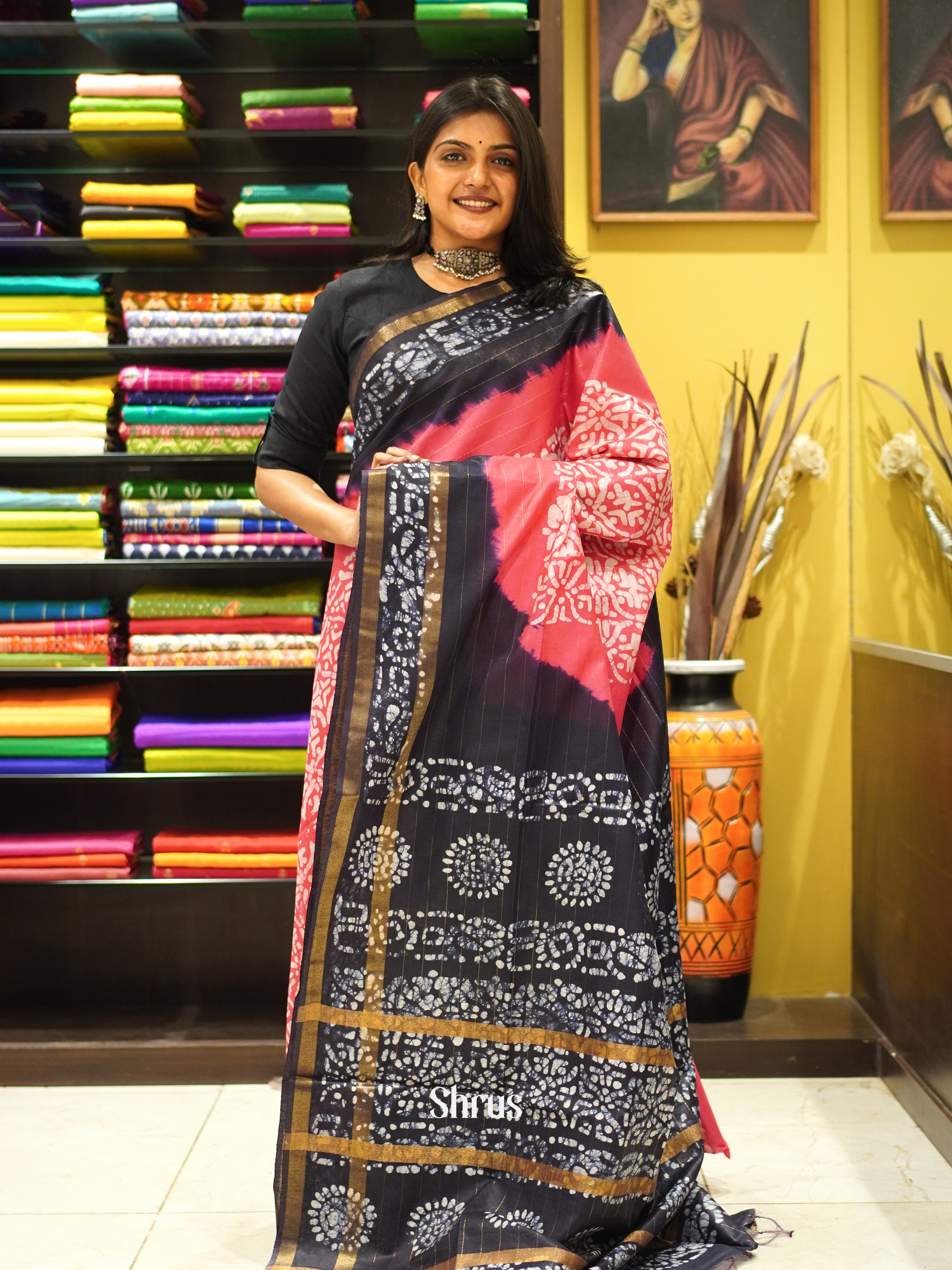 Pink & Blue - Bhatik Saree - Shop on ShrusEternity.com