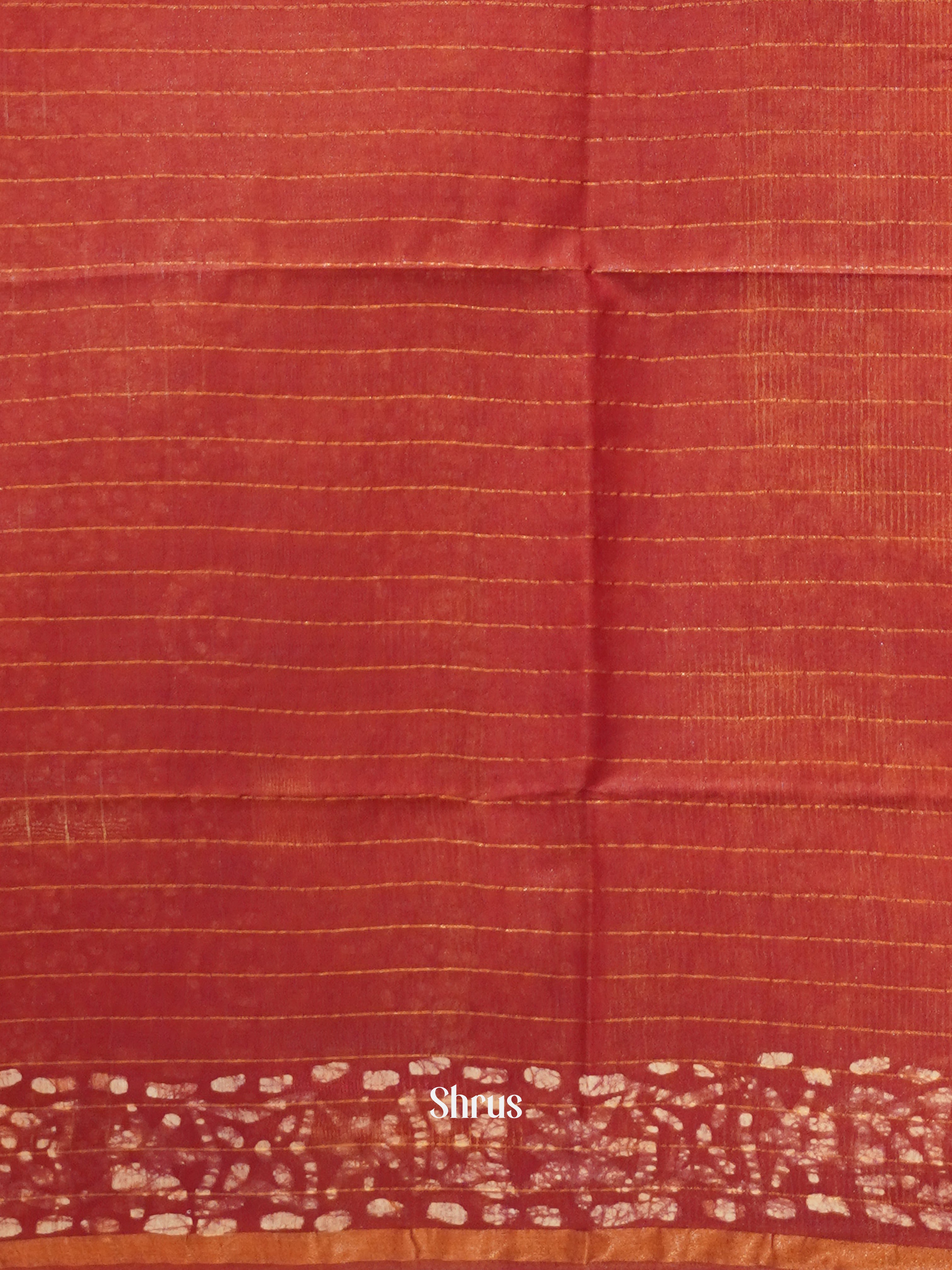 Orange & Red - Bhatik Saree - Shop on ShrusEternity.com