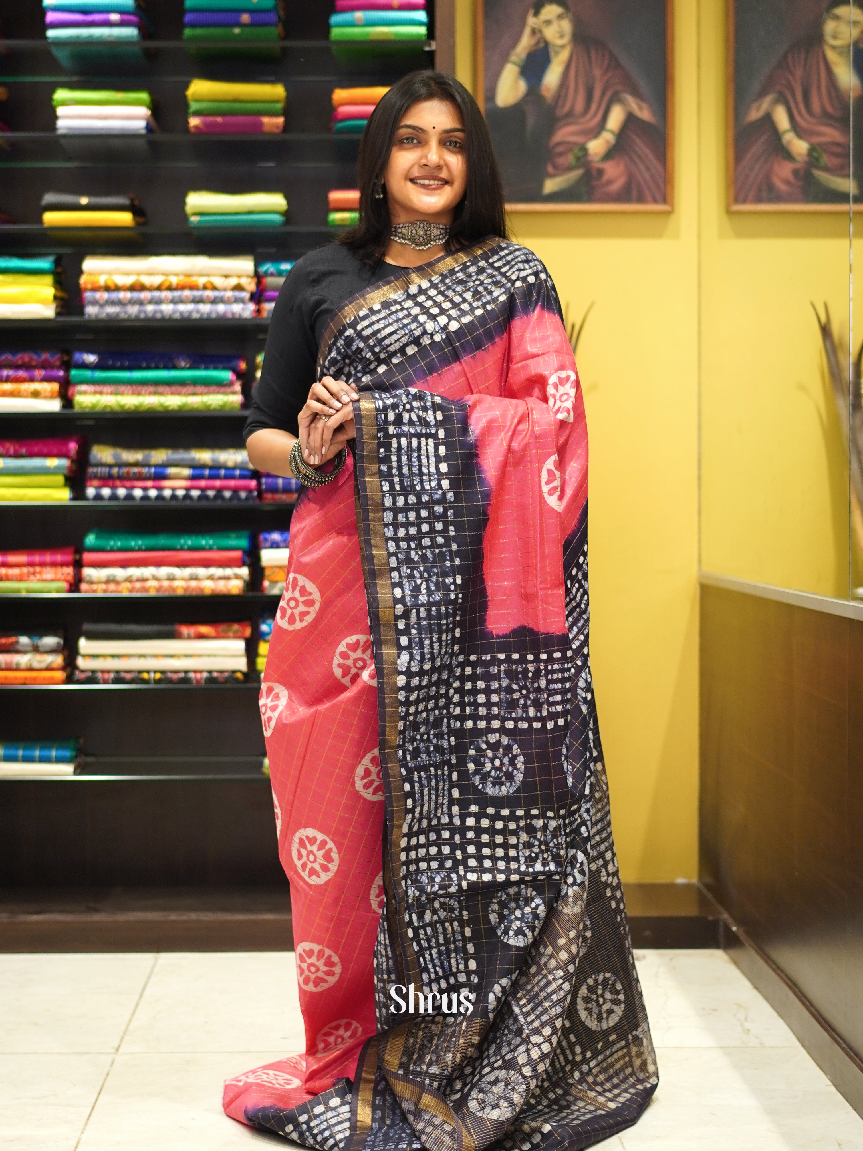 Pink & Blue - Bhatik Saree - Shop on ShrusEternity.com