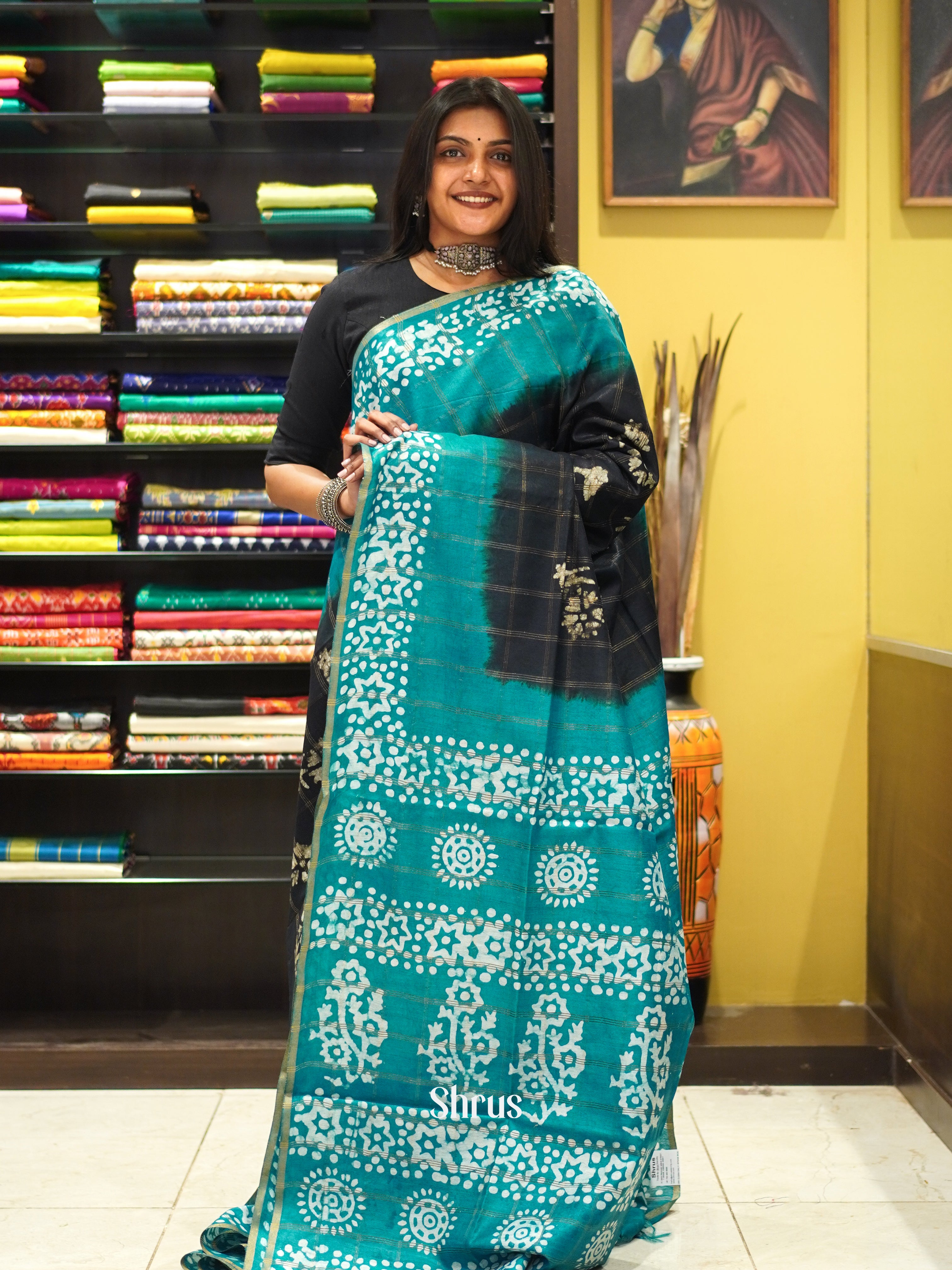 Dark Blue & Blue - Bhatik Saree - Shop on ShrusEternity.com