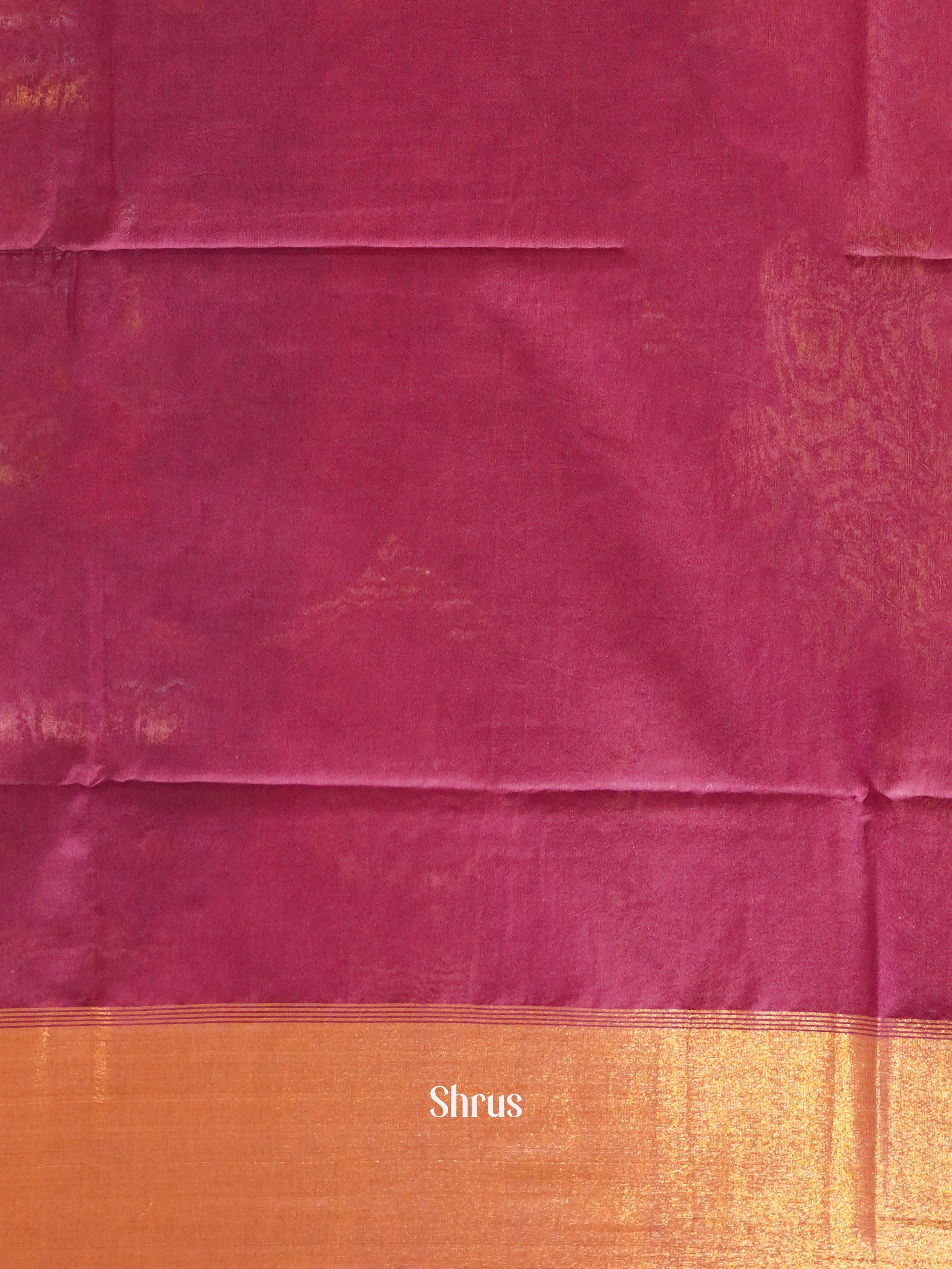 Blue & Pink - Semi Tussar Saree - Shop on ShrusEternity.com