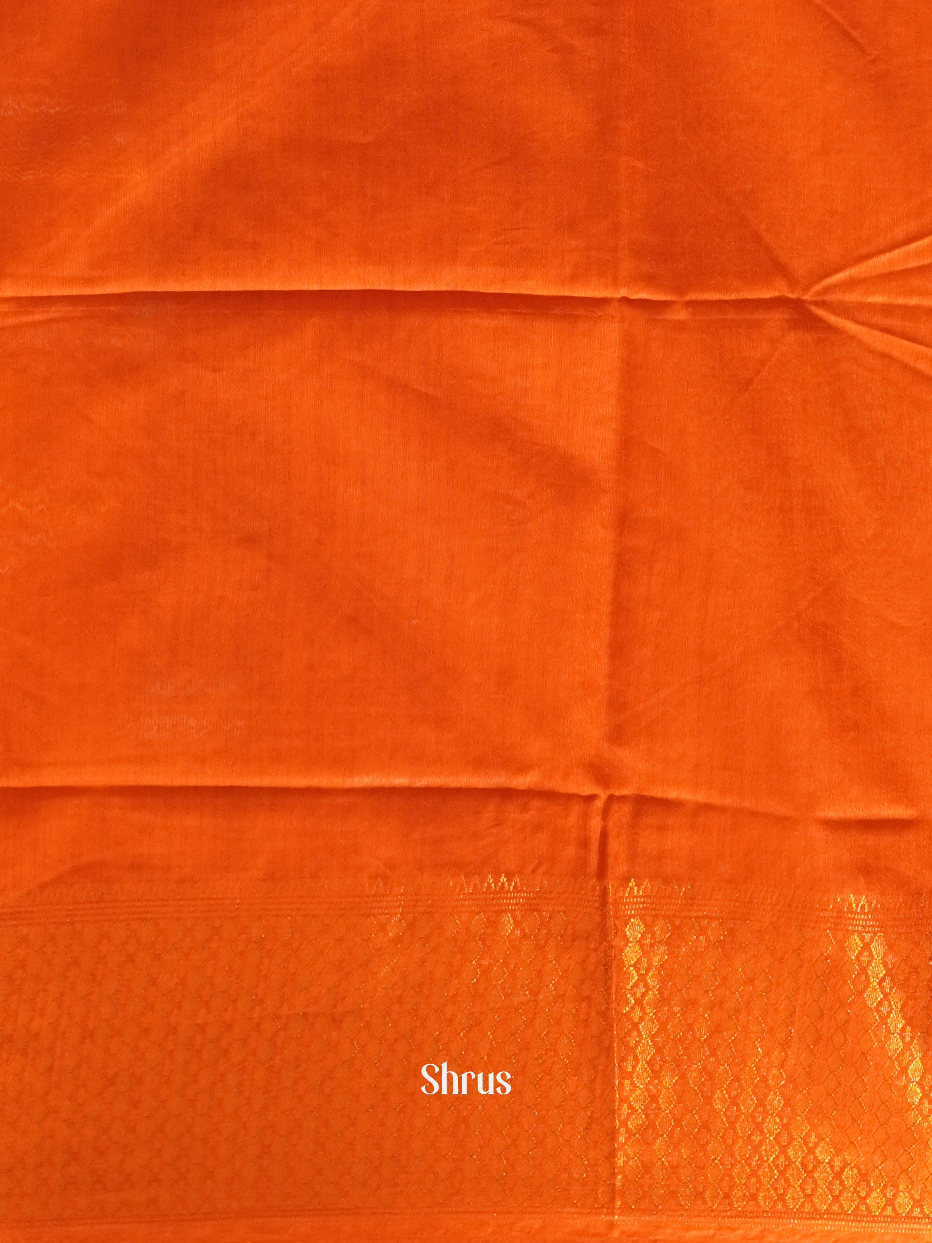 Yellow & Orange - Semi Tussar Saree - Shop on ShrusEternity.com