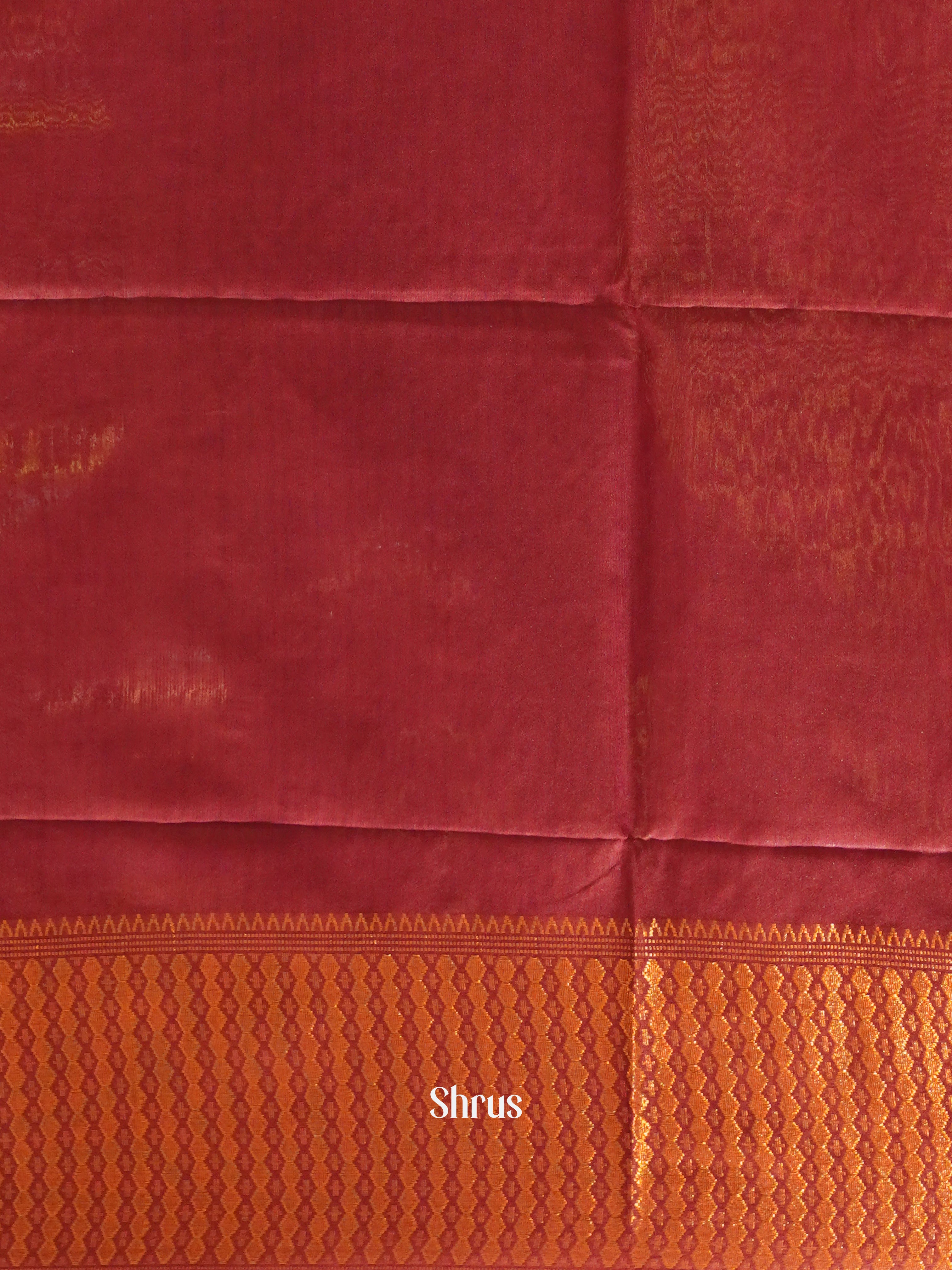 Orange & Maroon - Semi Tussar Saree - Shop on ShrusEternity.com