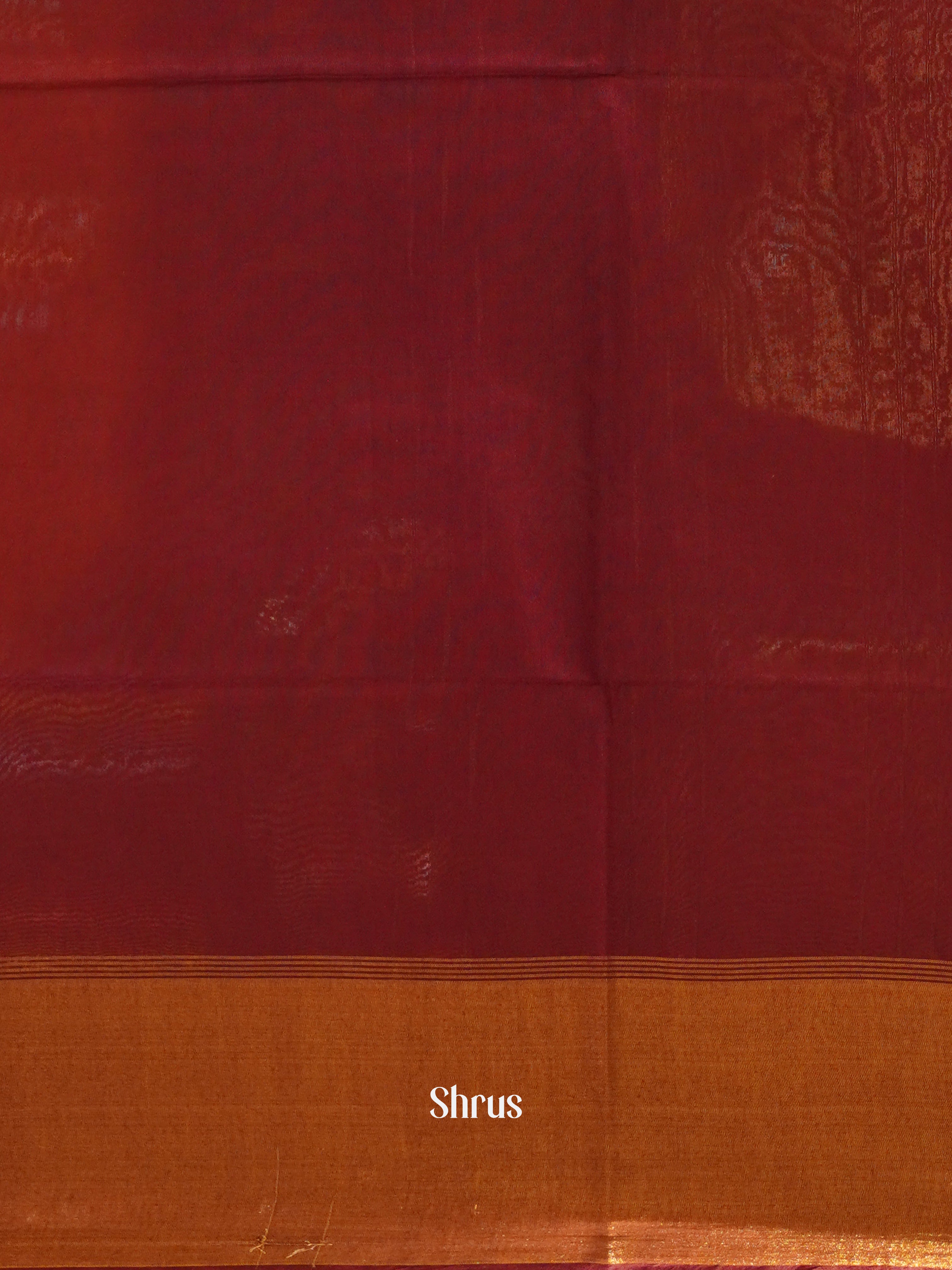 Orange & Maroon - Semi Tussar Saree