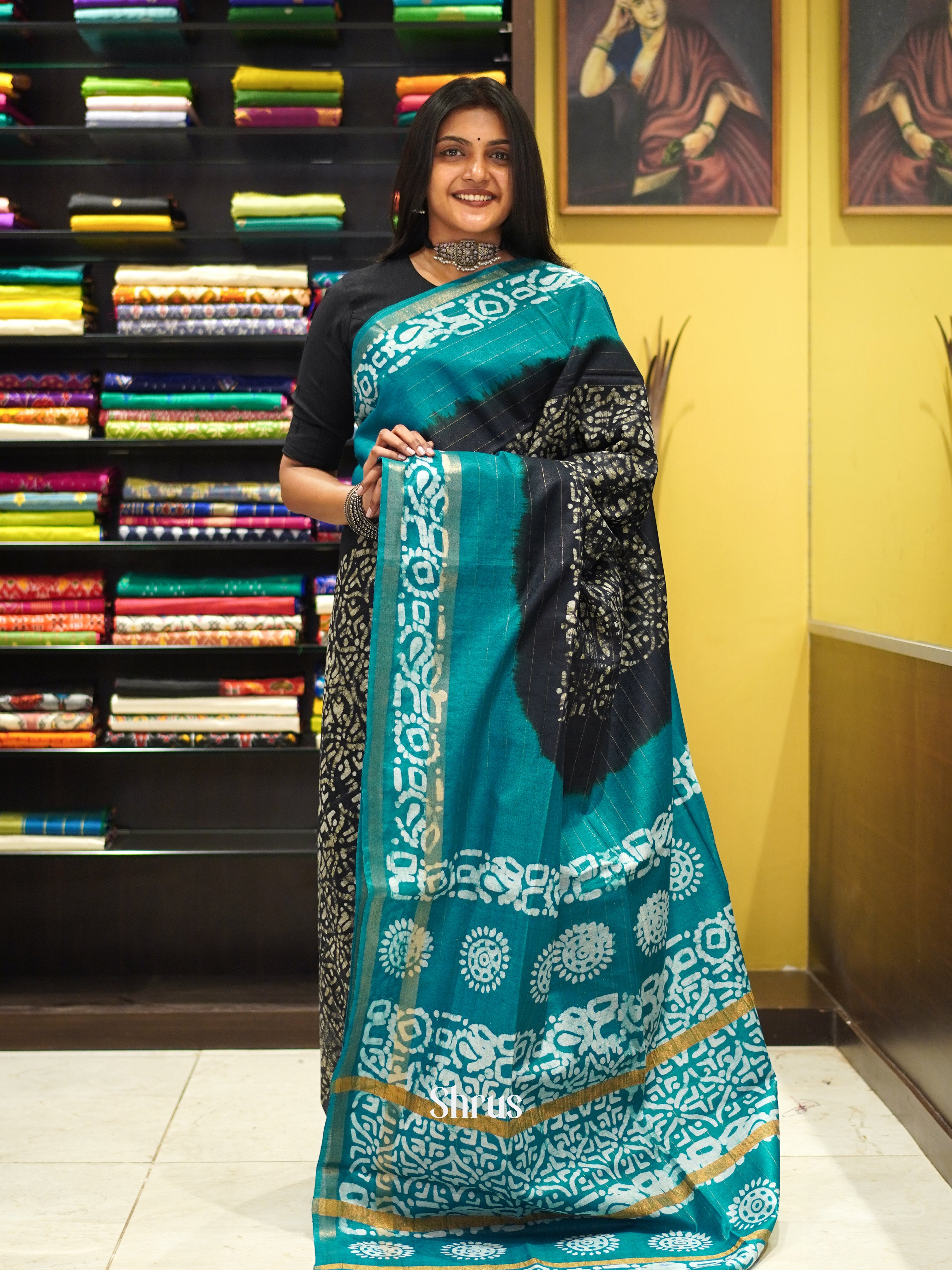 Dark Blue & Blue - Bhatik Saree - Shop on ShrusEternity.com